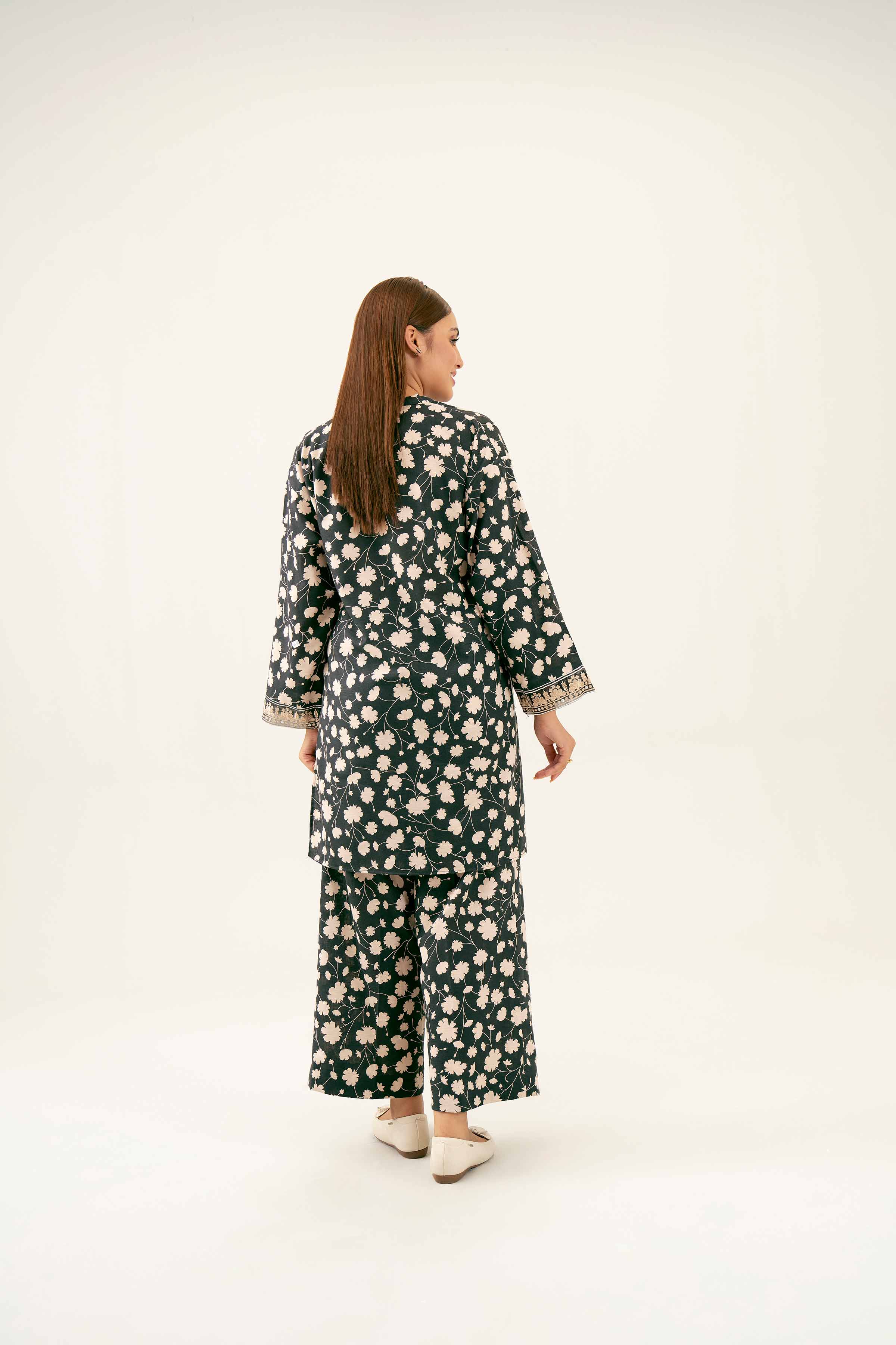 NishatUK - Black Embroidered Karandi 2-piece ready to wear Dress