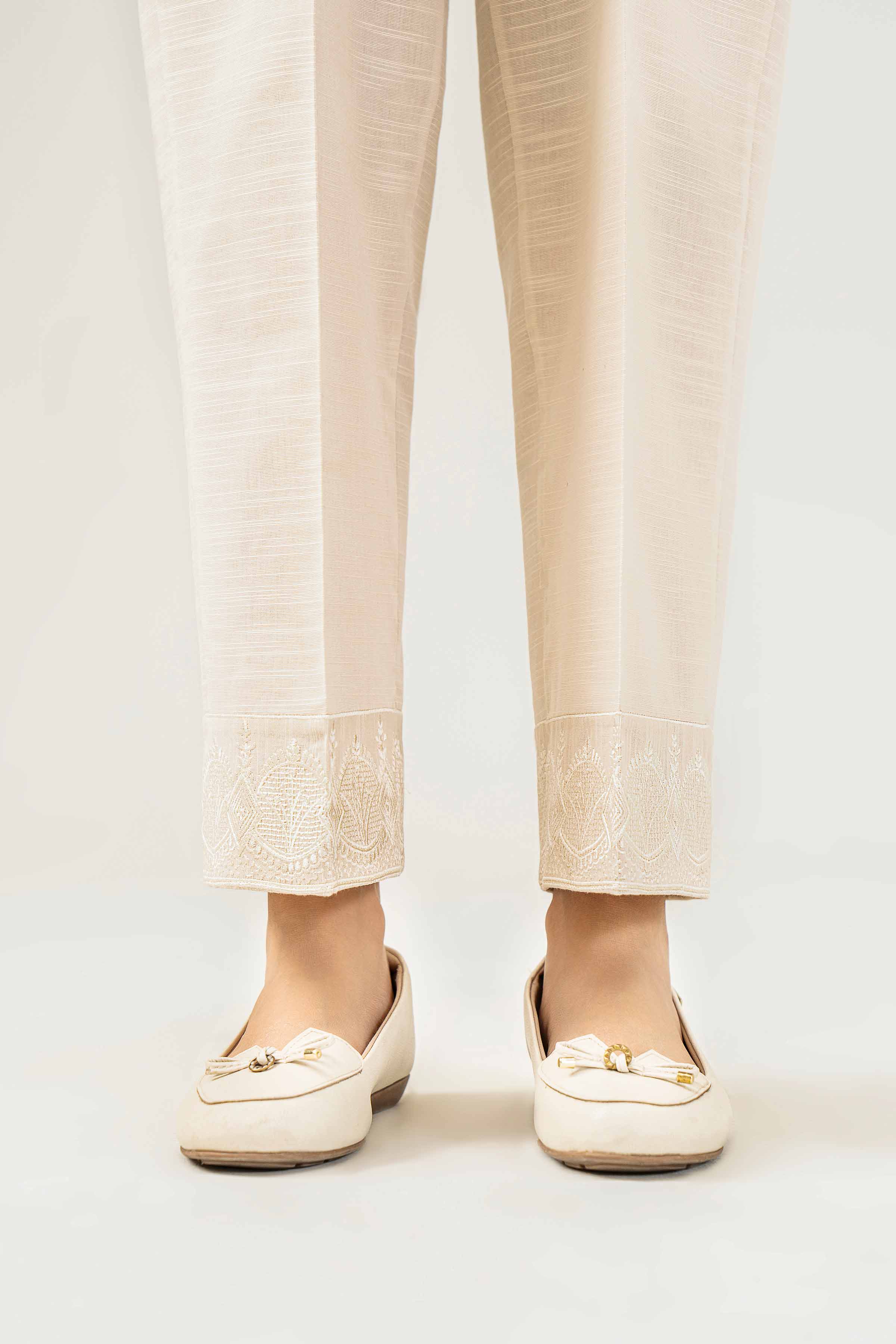 NishatUK - Brown Embroidered Khaddar 1-piece ready to wear Trouser