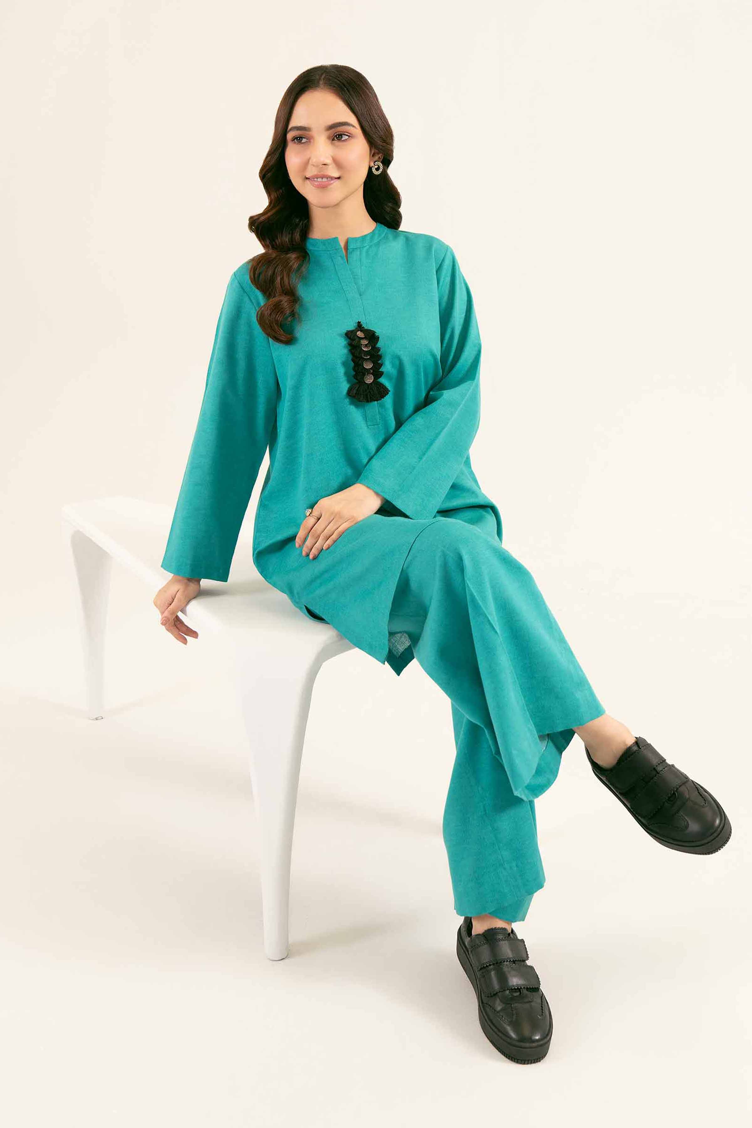 NishatUK - Brown Solids Karandi 2-piece ready to wear Dress
