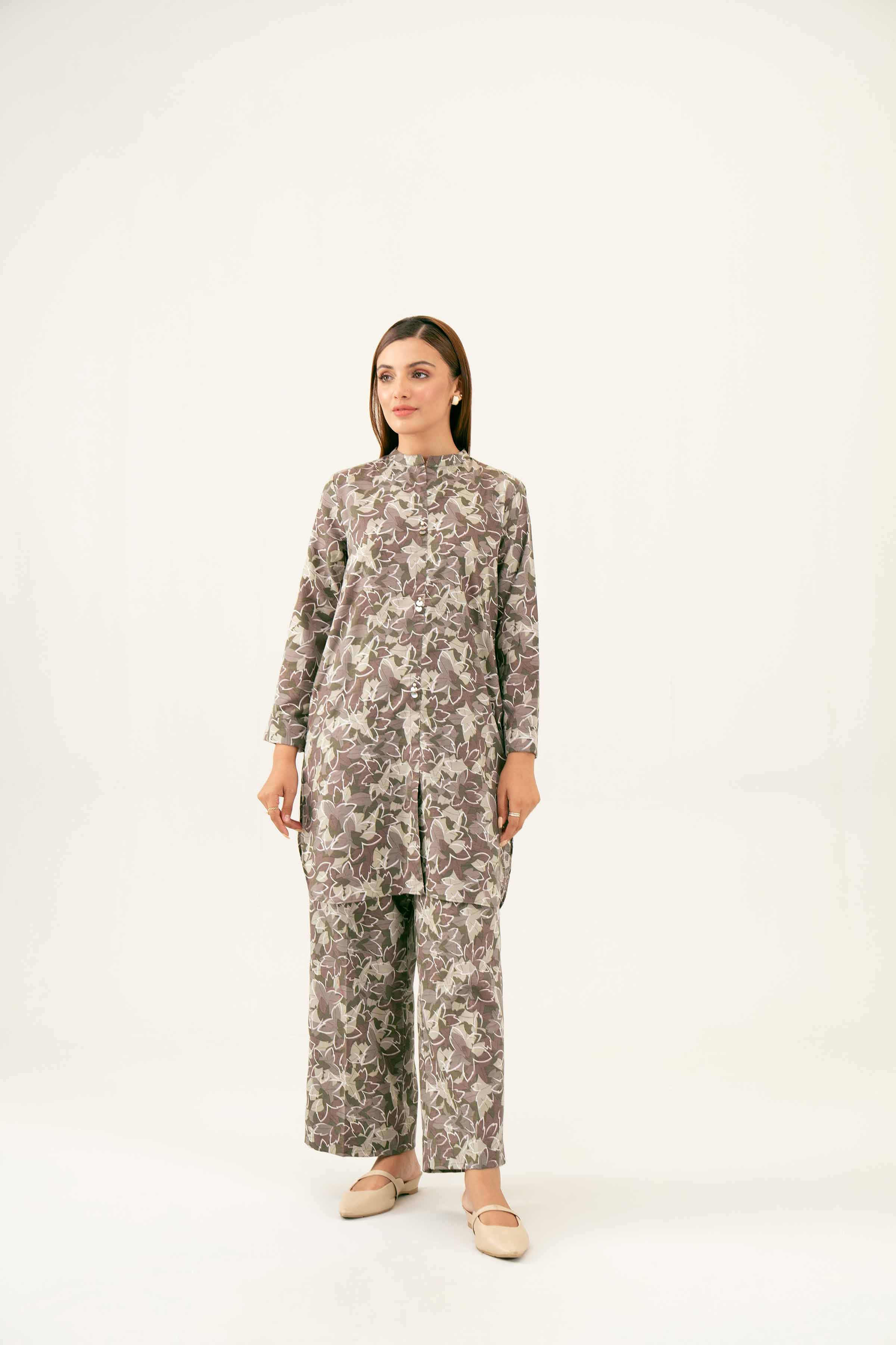 NishatUK - Brown Printed Karandi 2-piece ready to wear Dress