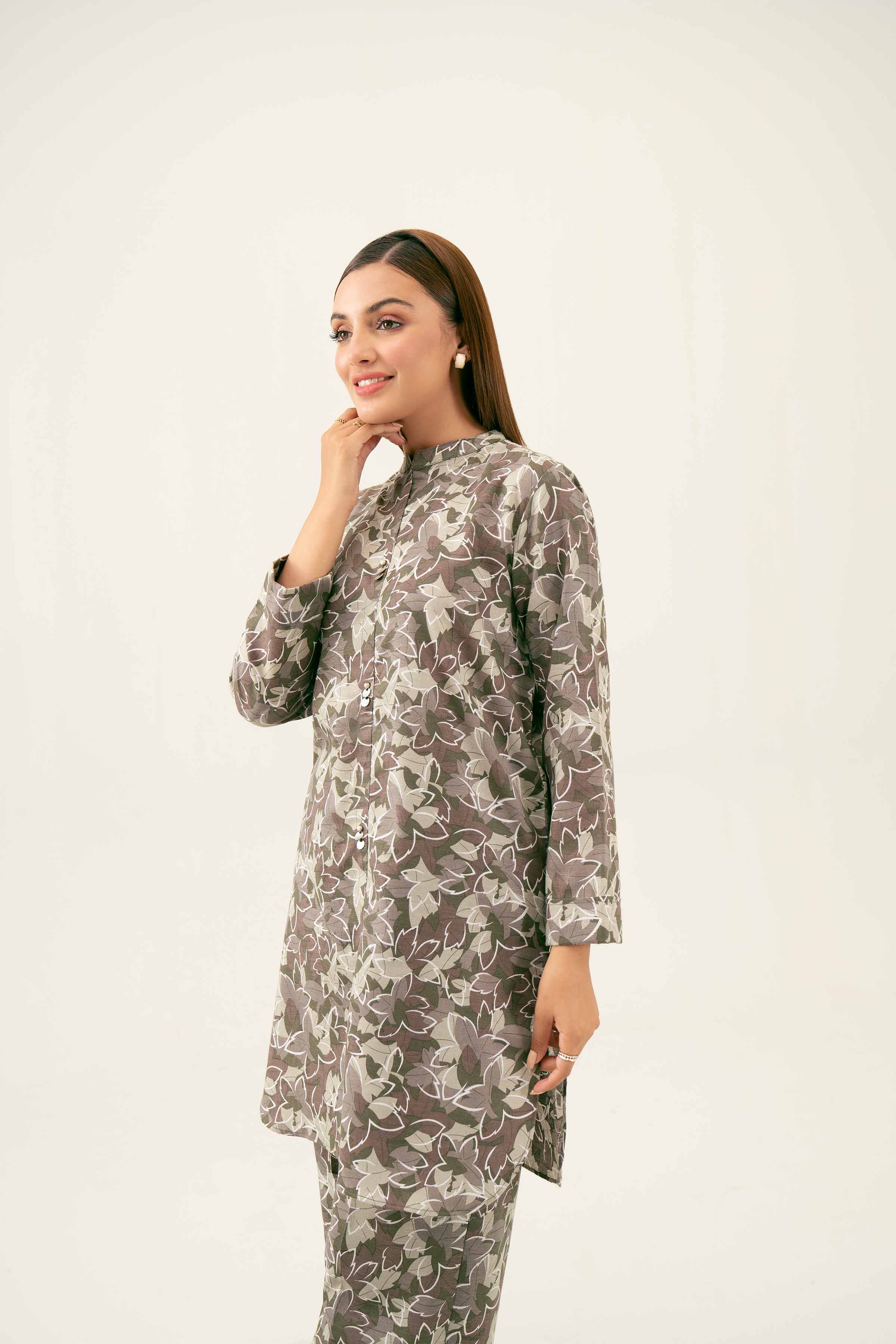 NishatUK - Brown Printed Karandi 2-piece ready to wear Dress