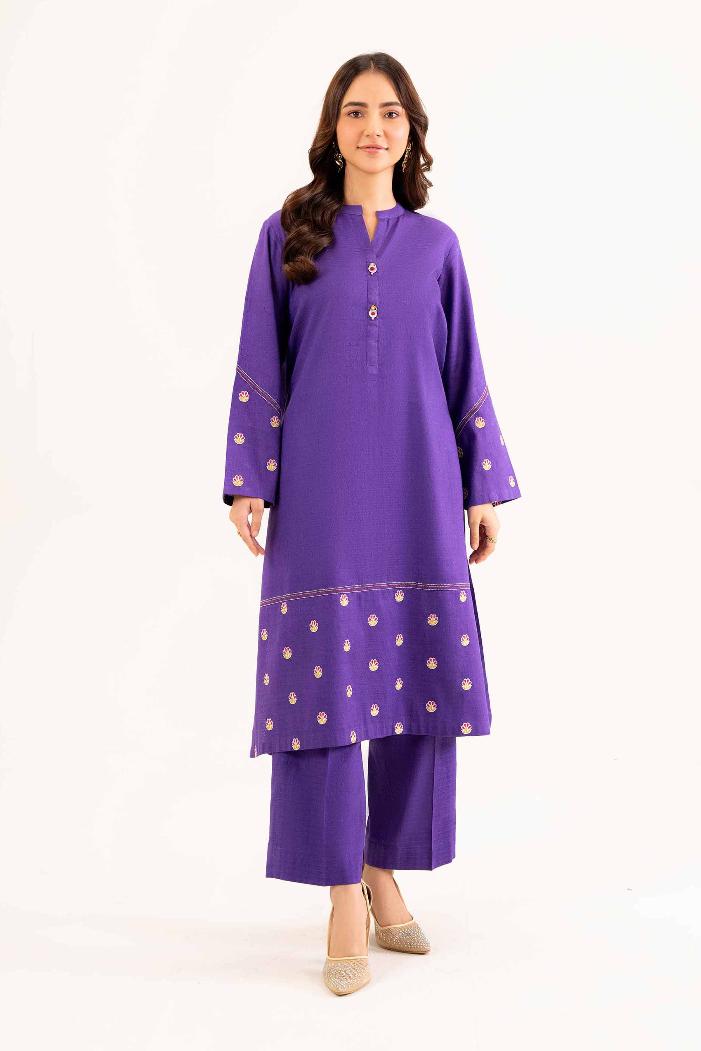 NishatUK - Brown Embroidered Dobby 2-piece ready to wear Dress