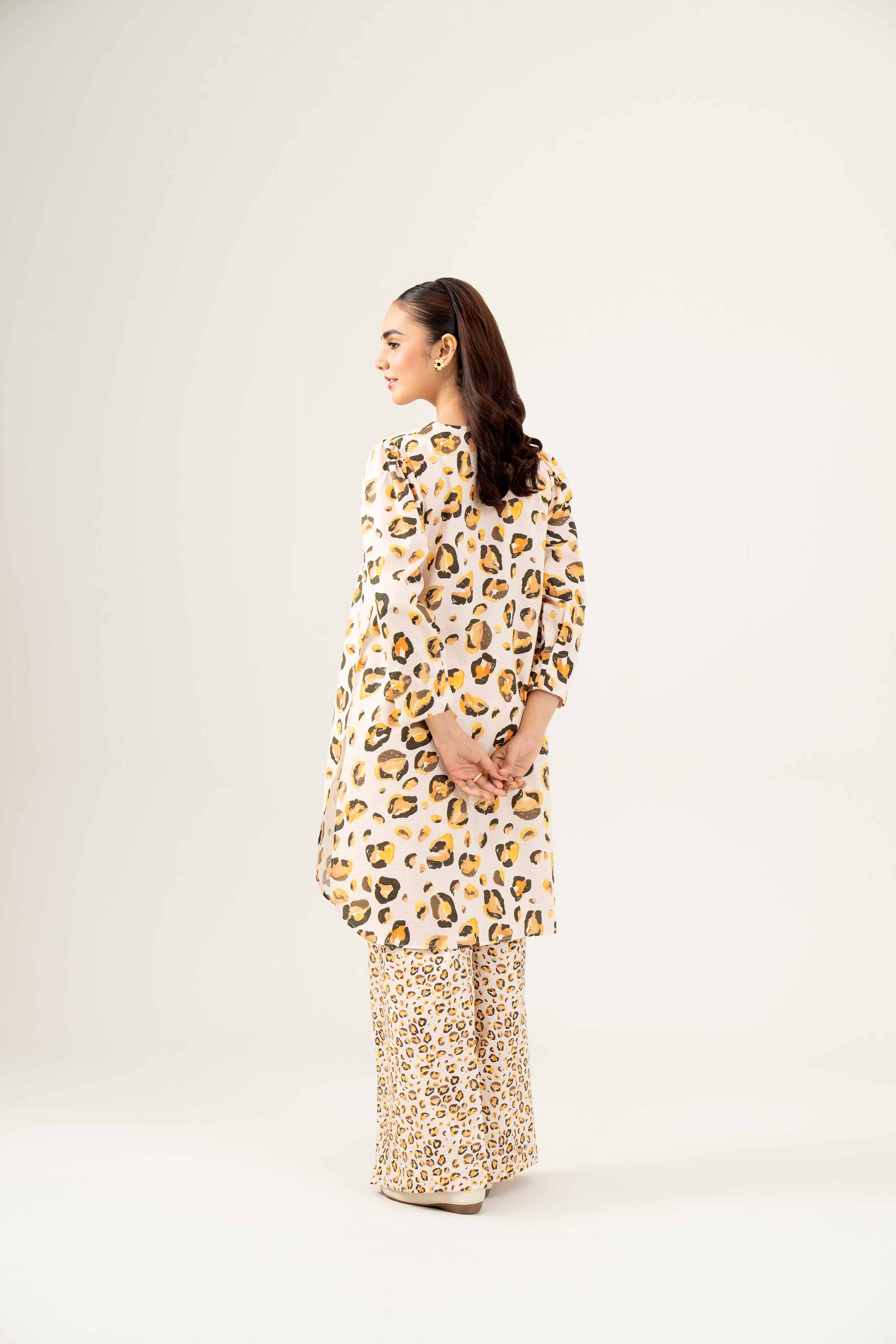 NishatUK - Brown Printed Dobby 2-piece ready to wear Dress
