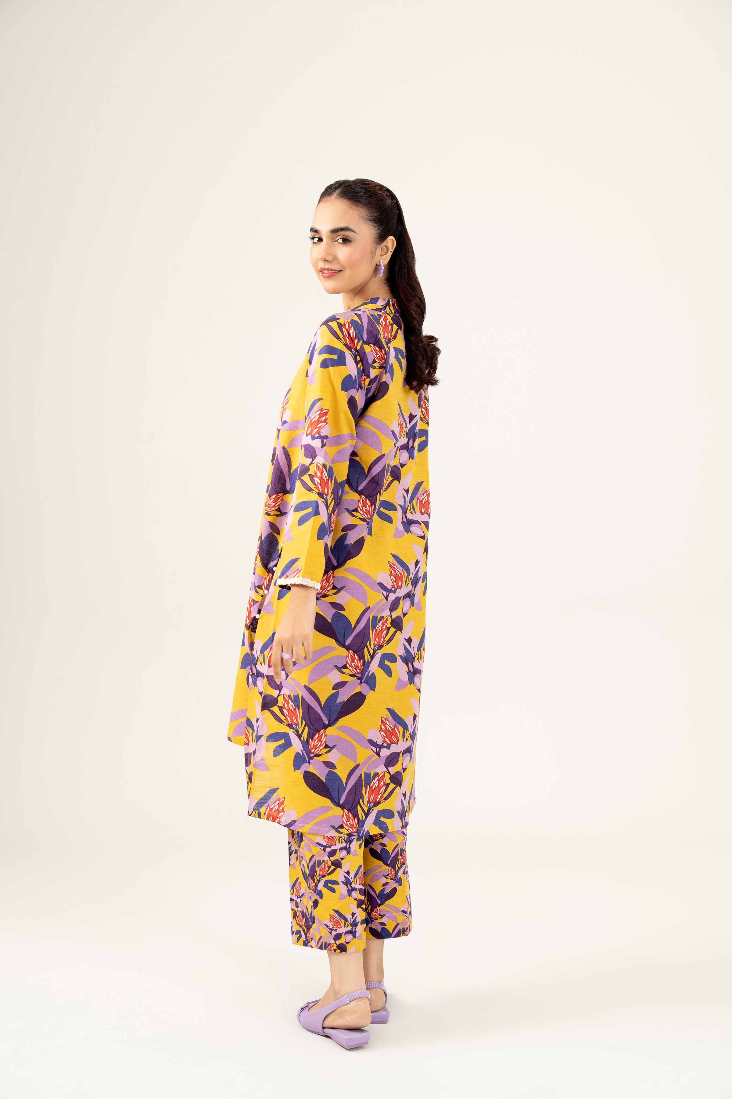 NishatUK - Brown Printed Khaddar 2-piece ready to wear Dress
