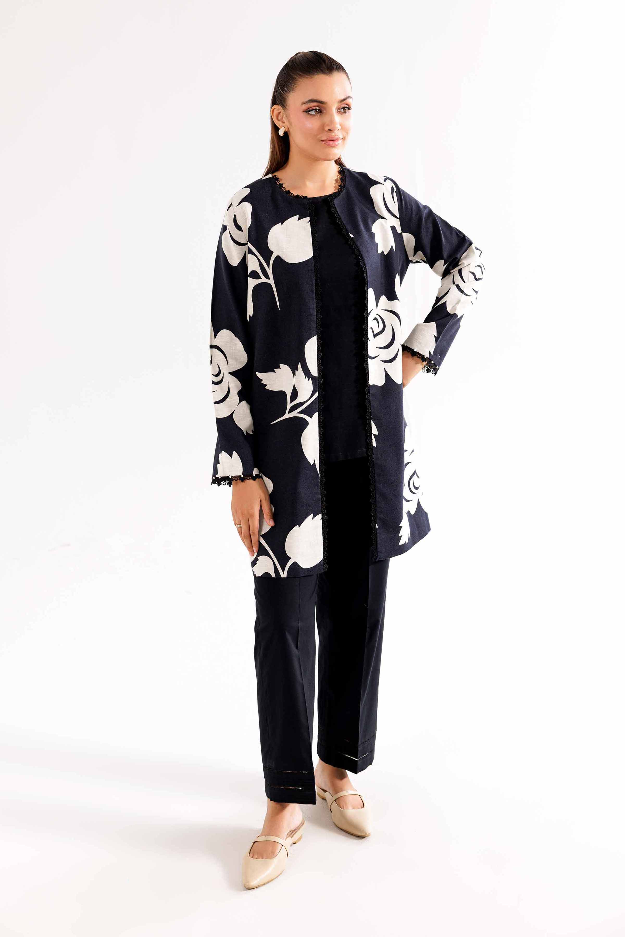 NishatUK - Brown Printed Karandi 1-piece ready to wear Jacket