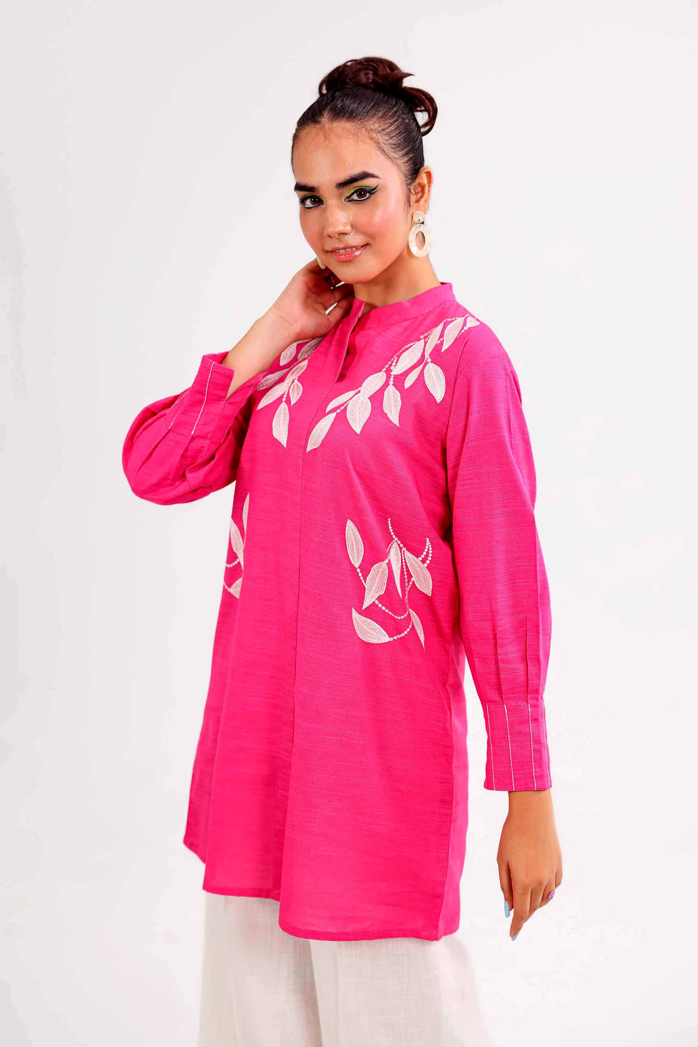 NishatUK - Brown Embroidered Khaddar 1-piece ready to wear Tunic