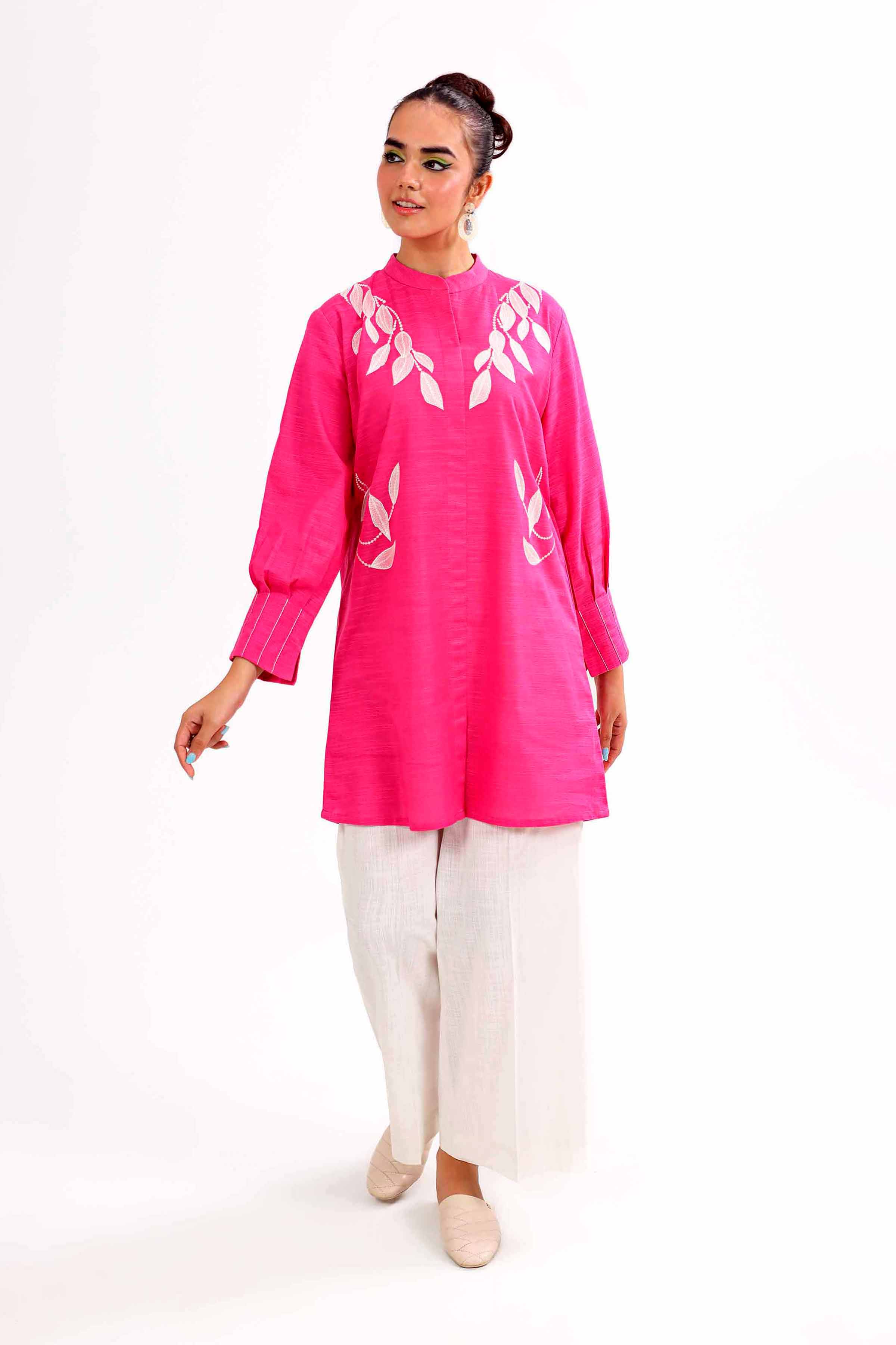 NishatUK - Brown Embroidered Khaddar 1-piece ready to wear Tunic