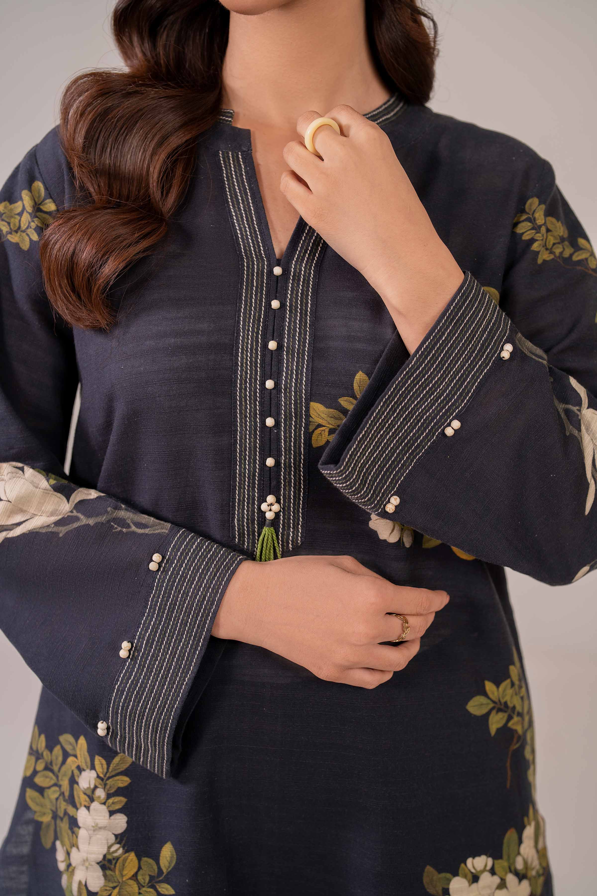 NishatUK - Brown Printed Khaddar 2-piece ready to wear Dress