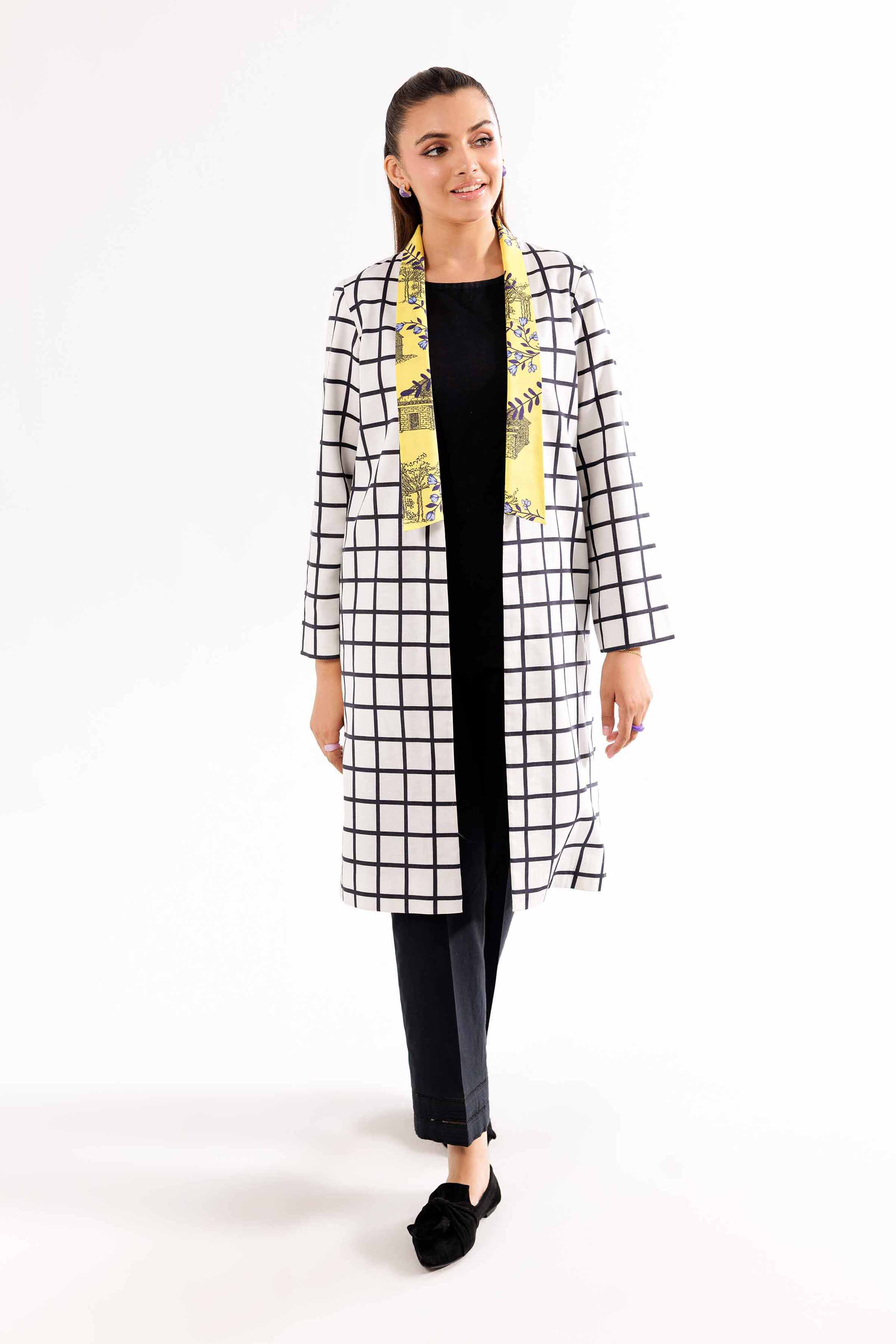 NishatUK - Off White Printed Karandi 1-piece ready to wear Jacket
