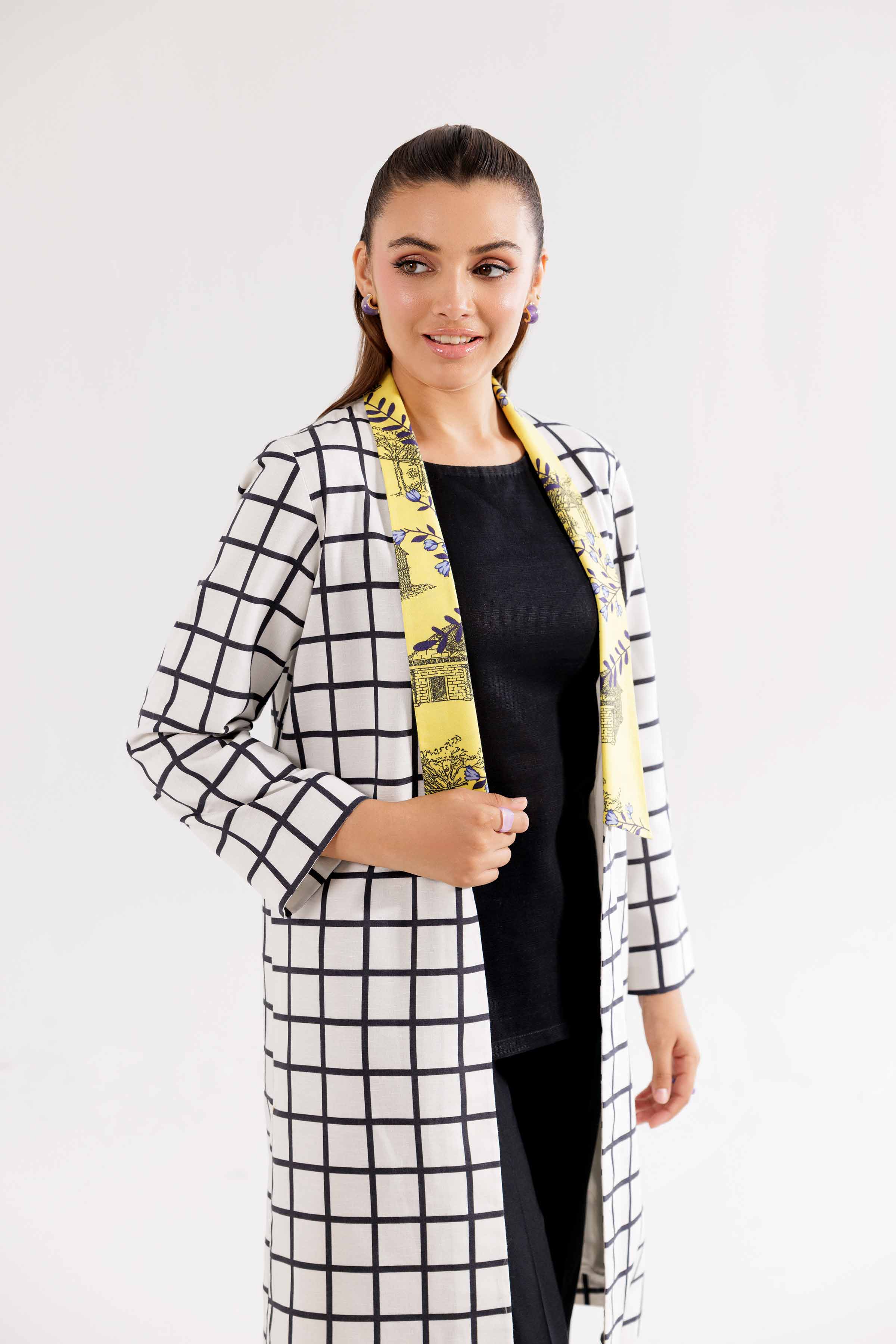NishatUK - Off White Printed Karandi 1-piece ready to wear Jacket