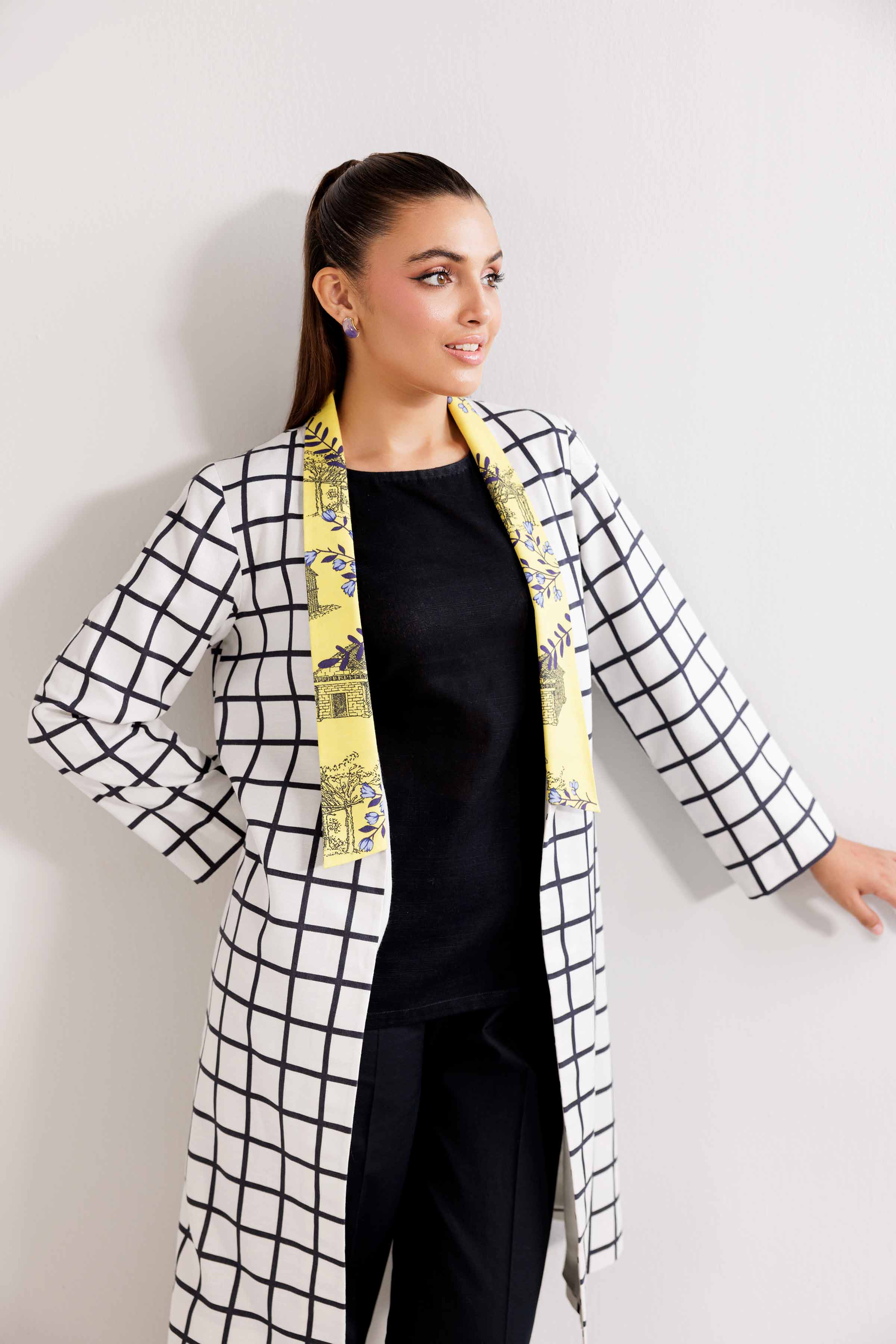 NishatUK - Off White Printed Karandi 1-piece ready to wear Jacket