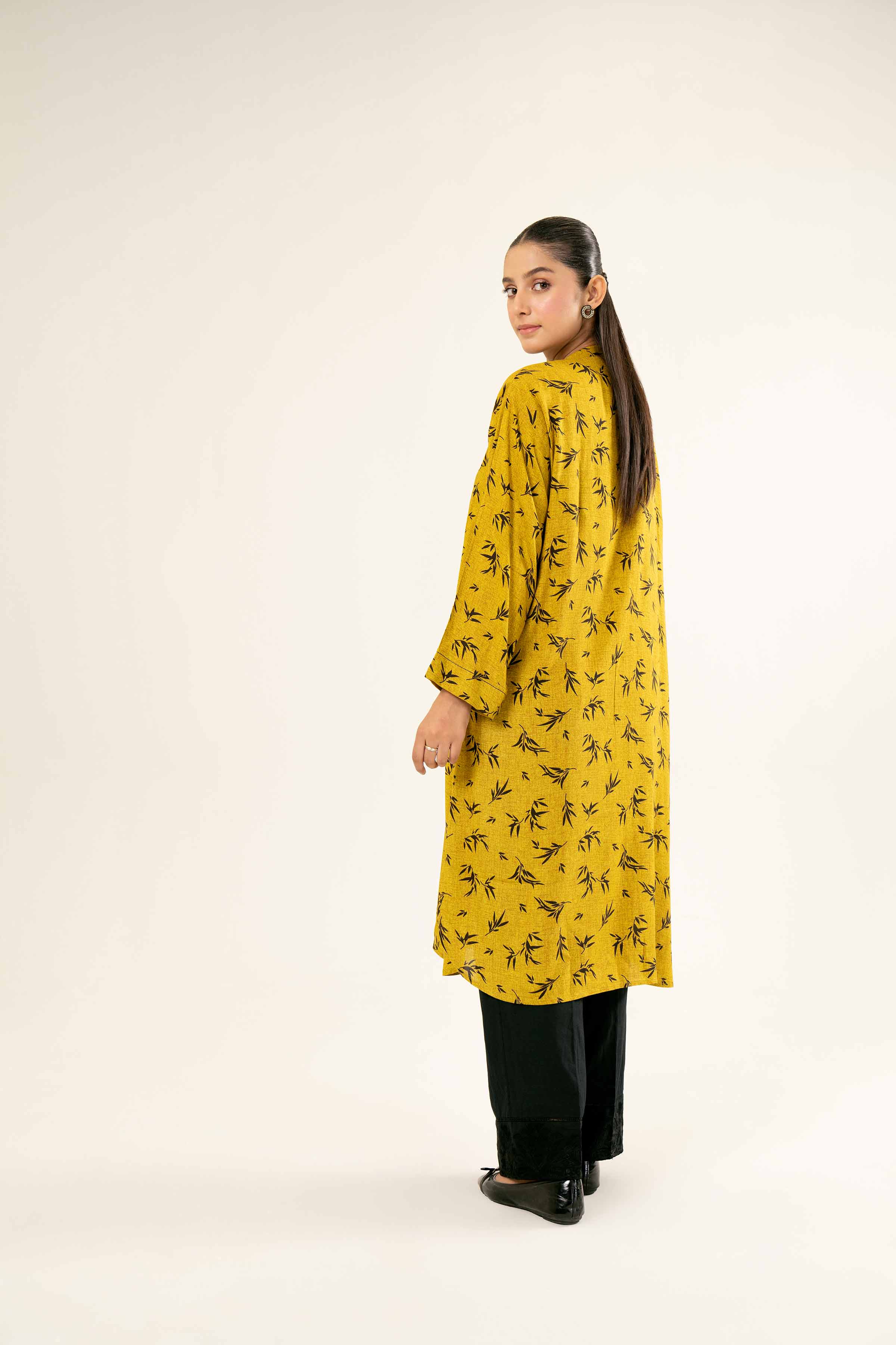 NishatUK - Brown Printed Linen 1-piece ready to wear Shirt