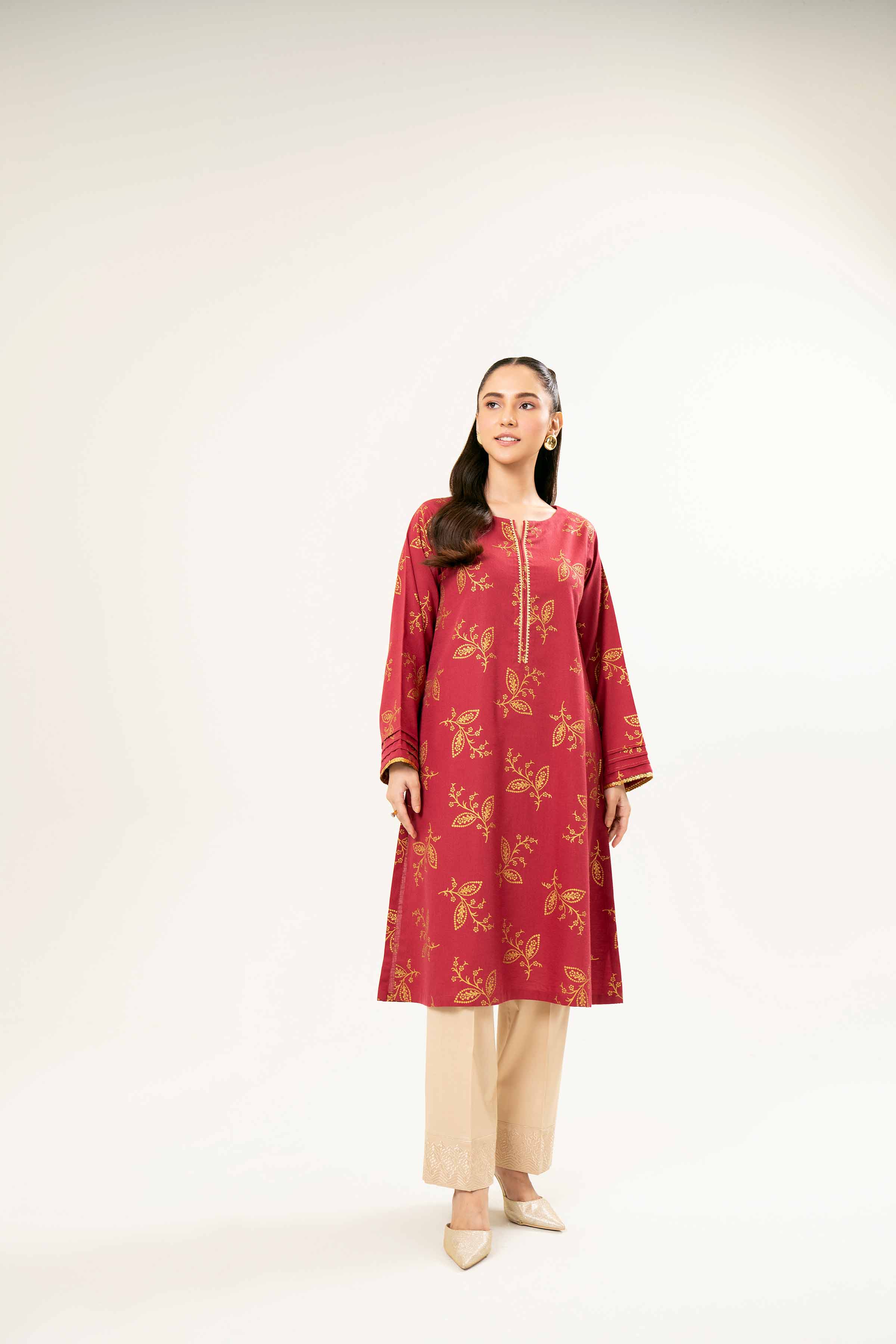NishatUK - Brown Printed Karandi 1-piece ready to wear Shirt