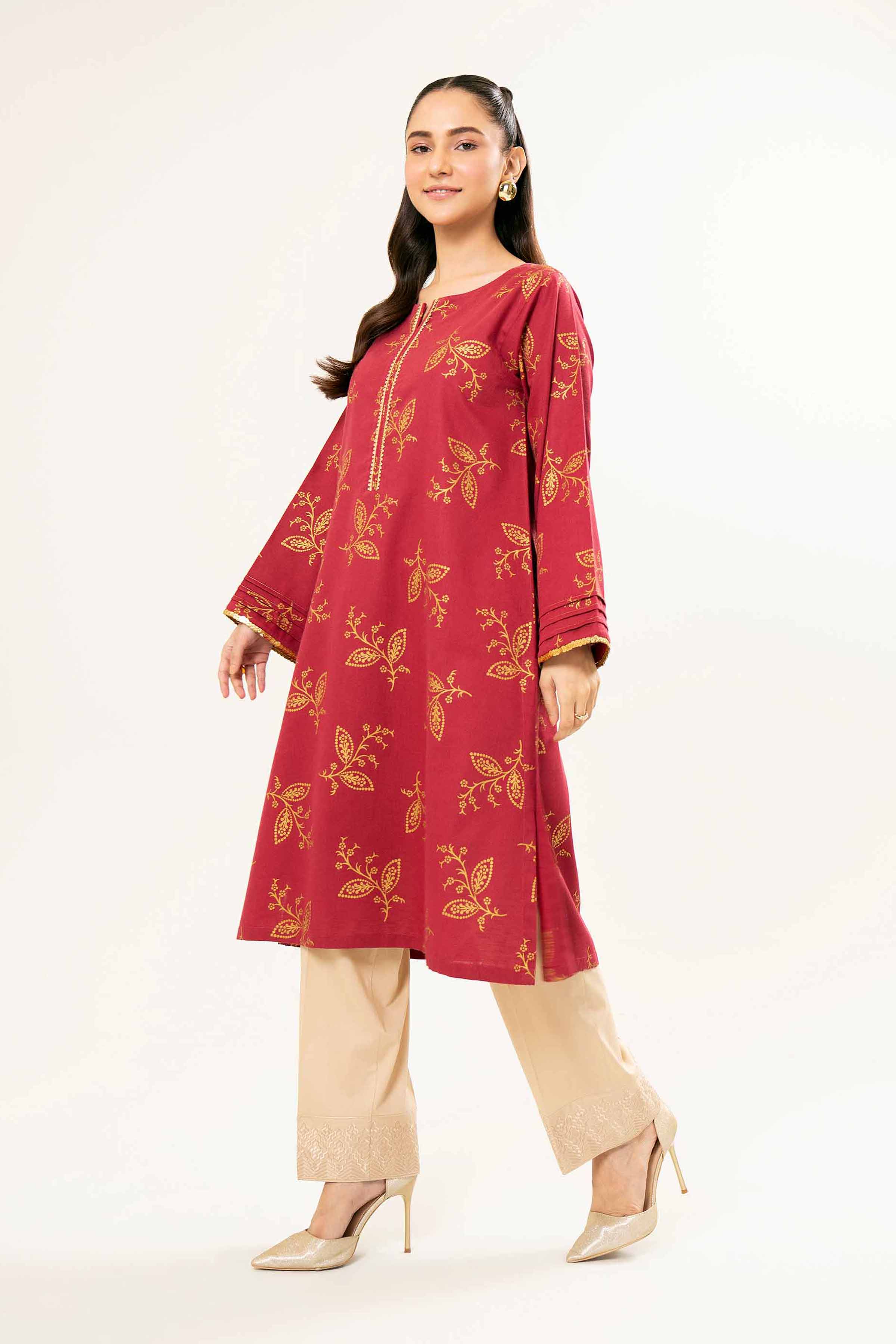 NishatUK - Brown Printed Karandi 1-piece ready to wear Shirt