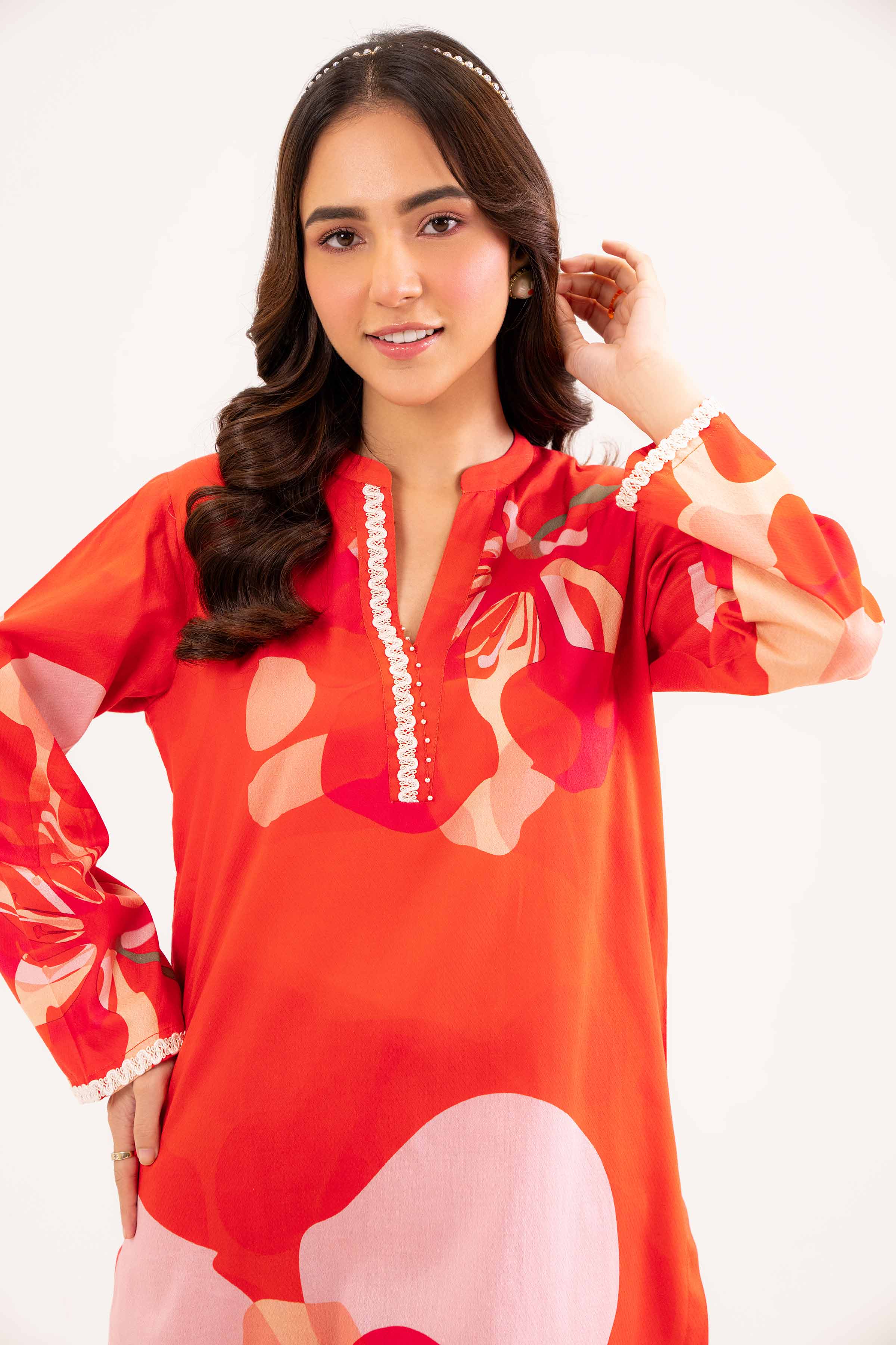 NishatUK - Brown Printed Dobby 2-piece ready to wear Dress
