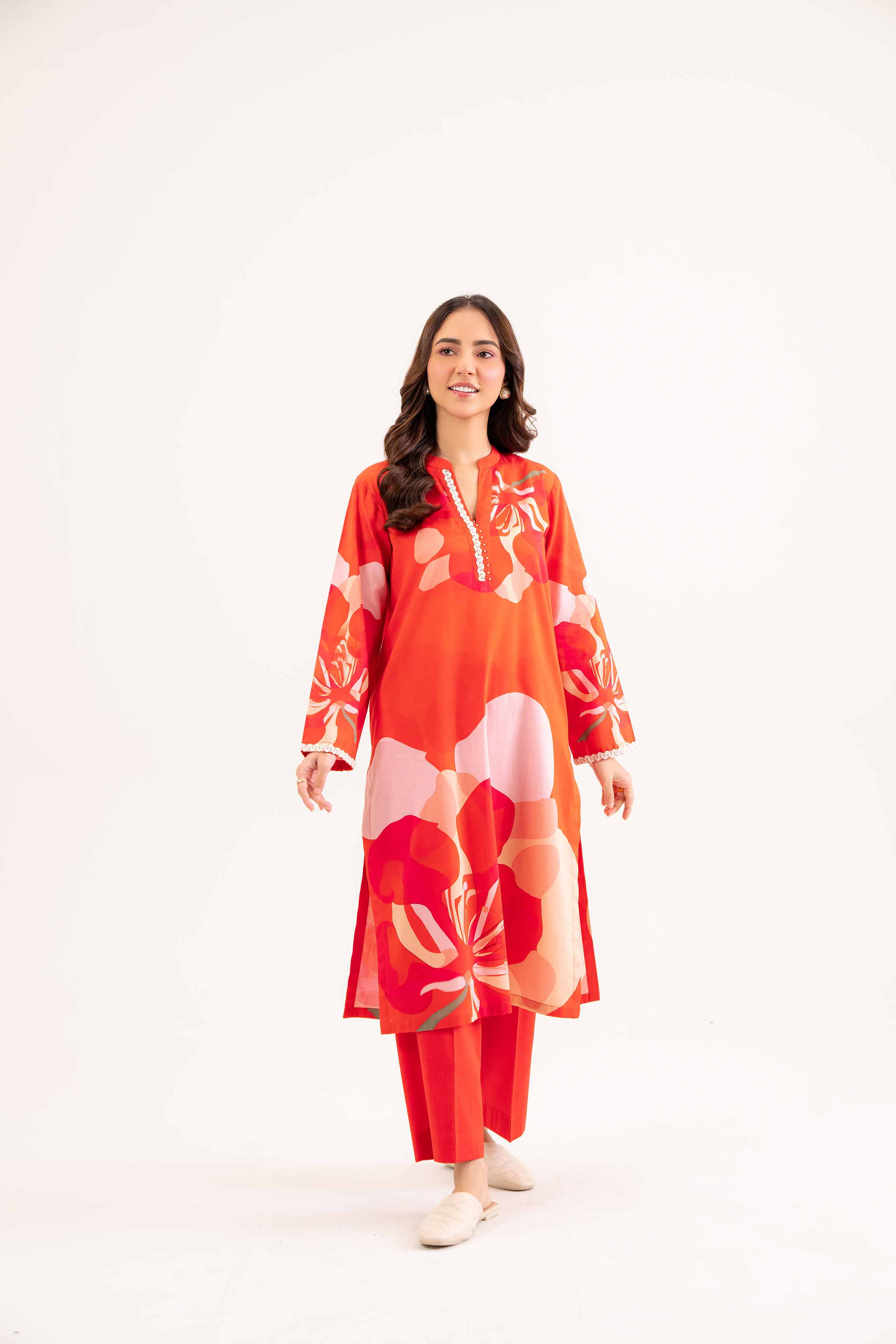 NishatUK - Brown Printed Dobby 2-piece ready to wear Dress