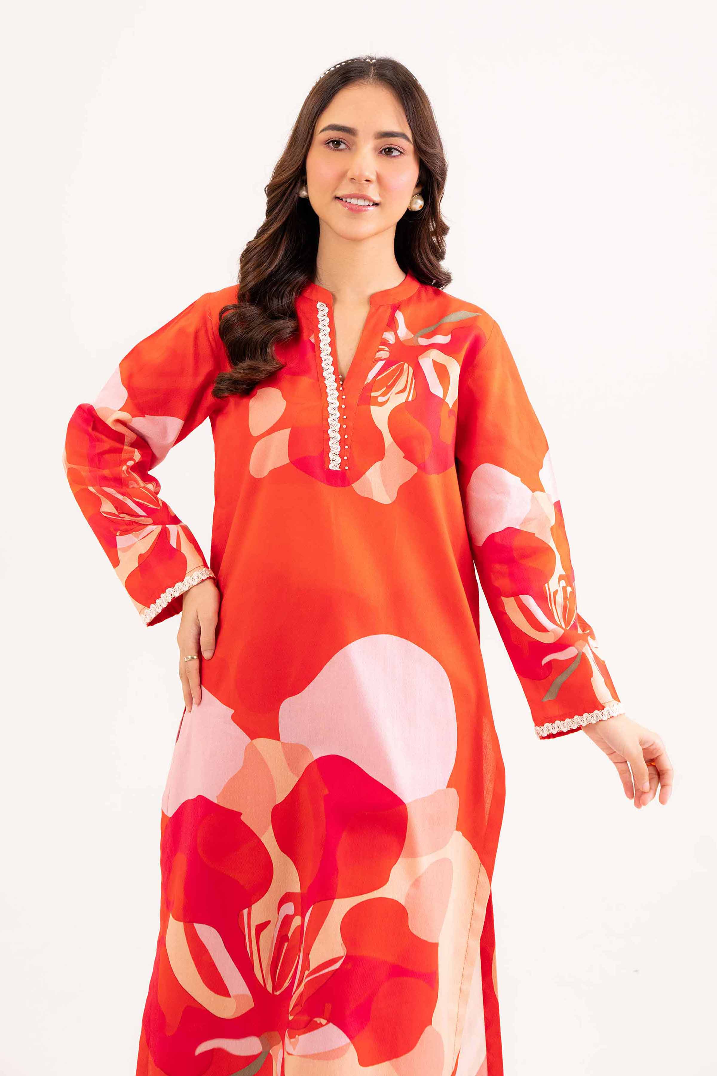 NishatUK - Brown Printed Dobby 2-piece ready to wear Dress