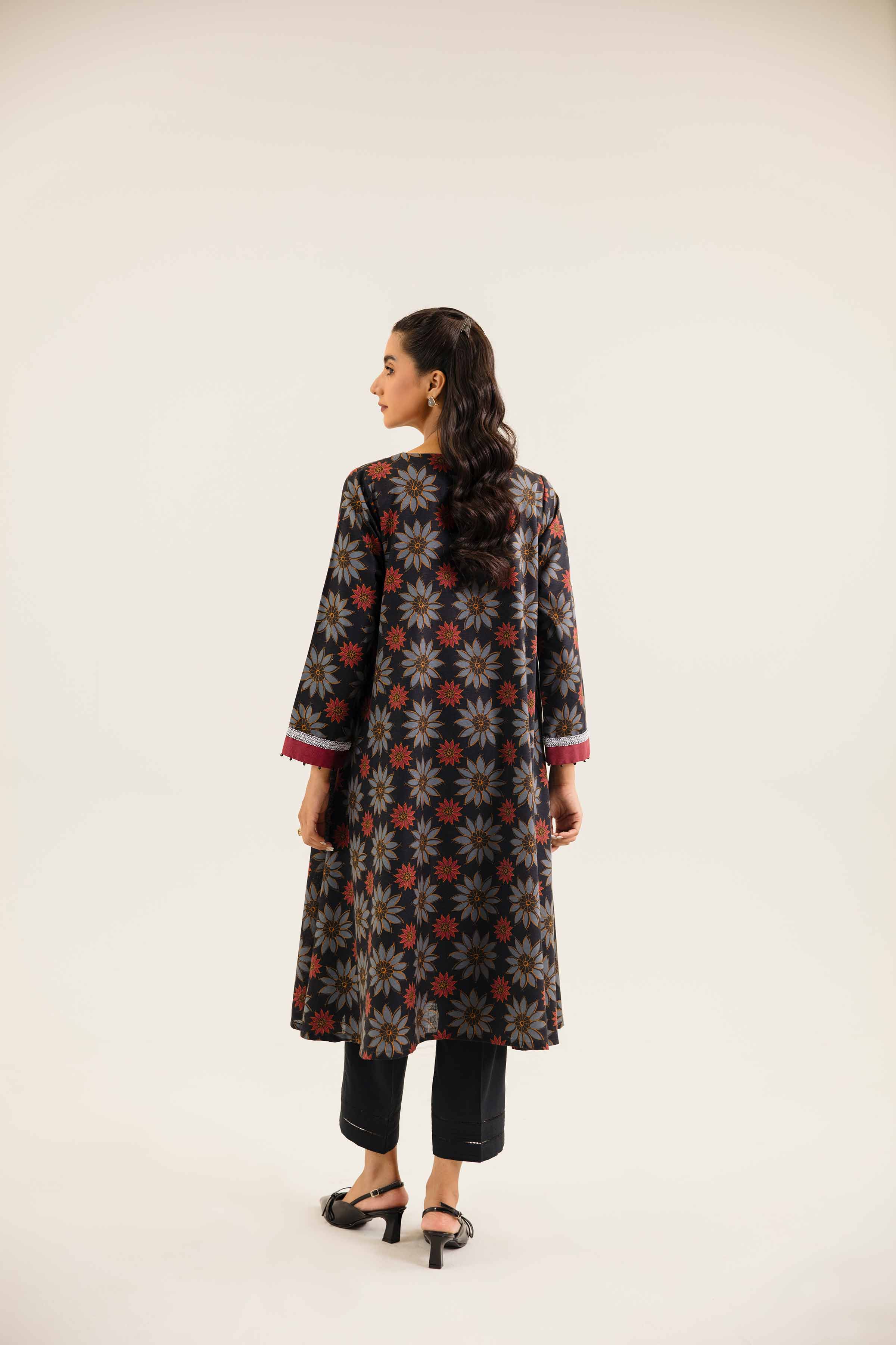 NishatUK - Black Printed Karandi 1-piece ready to wear Shirt