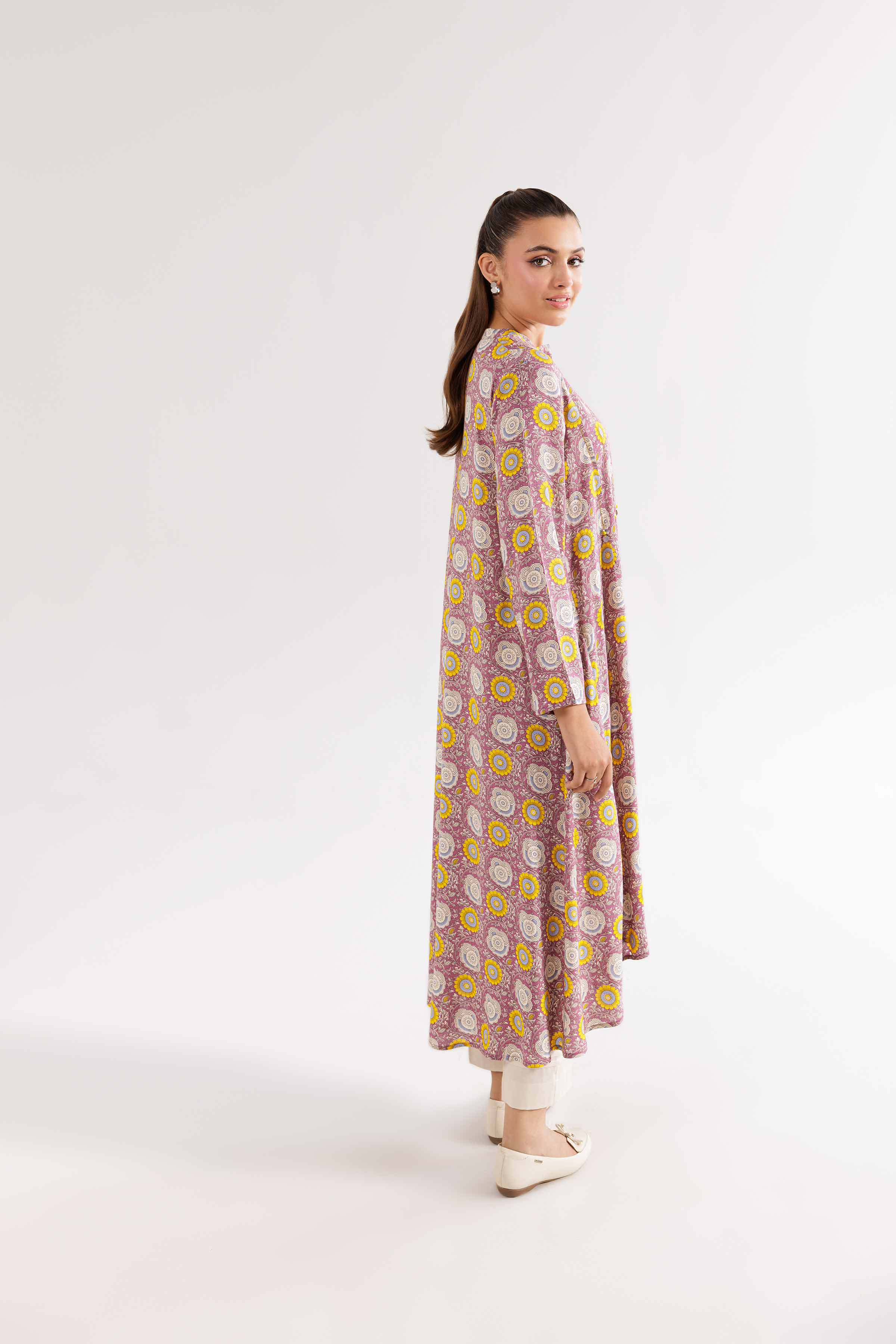 NishatUK - Pink Printed Linen 1-piece ready to wear Shirt