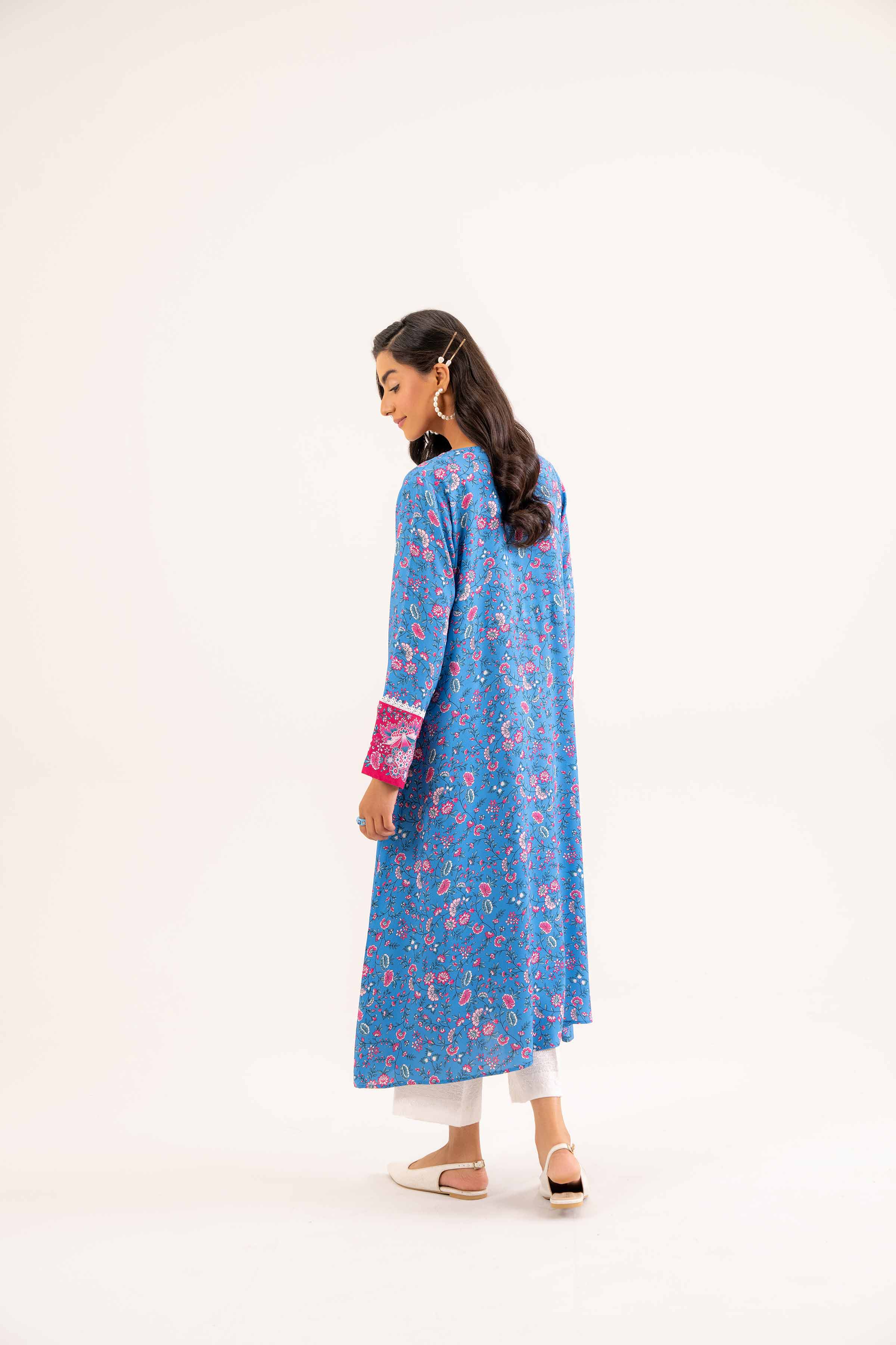 NishatUK - Brown Printed Linen 1-piece ready to wear Dress
