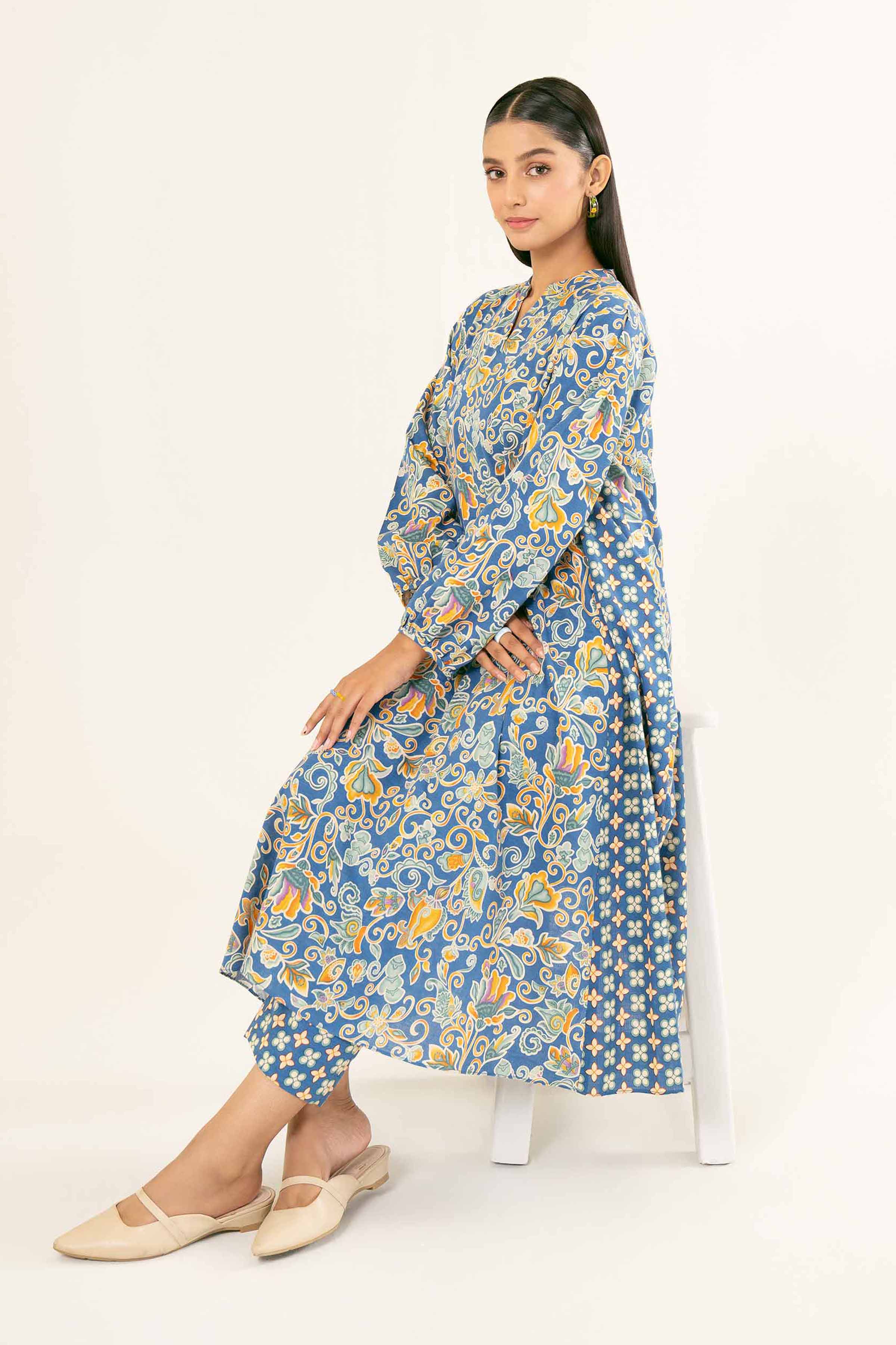 NishatUK - Brown Printed Karandi 2-piece ready to wear Dress