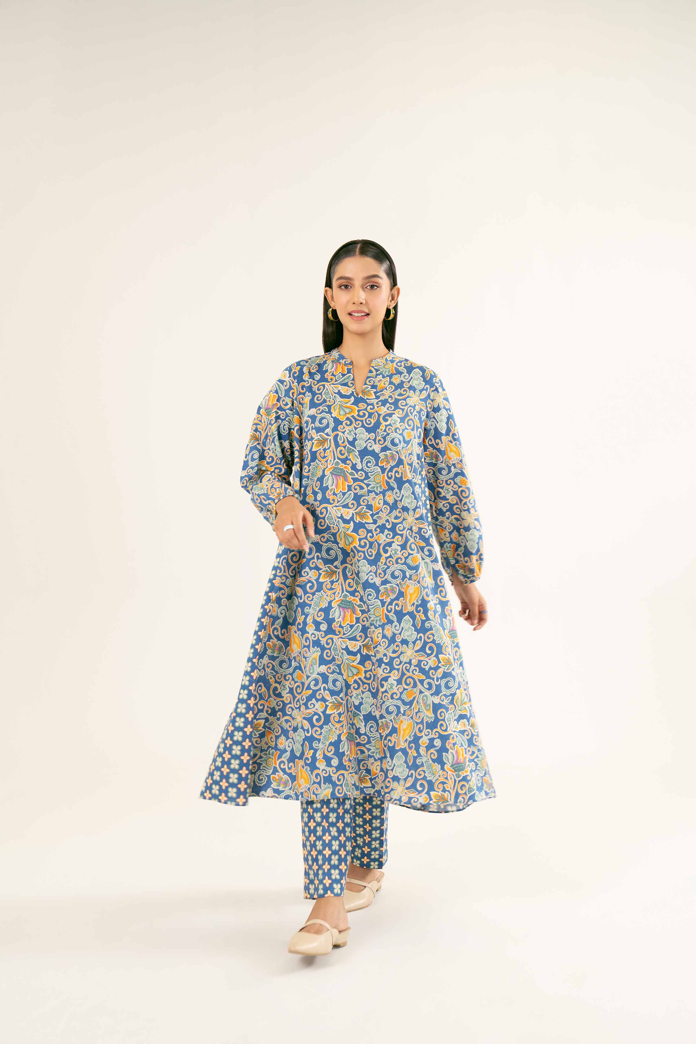 NishatUK - Brown Printed Karandi 2-piece ready to wear Dress
