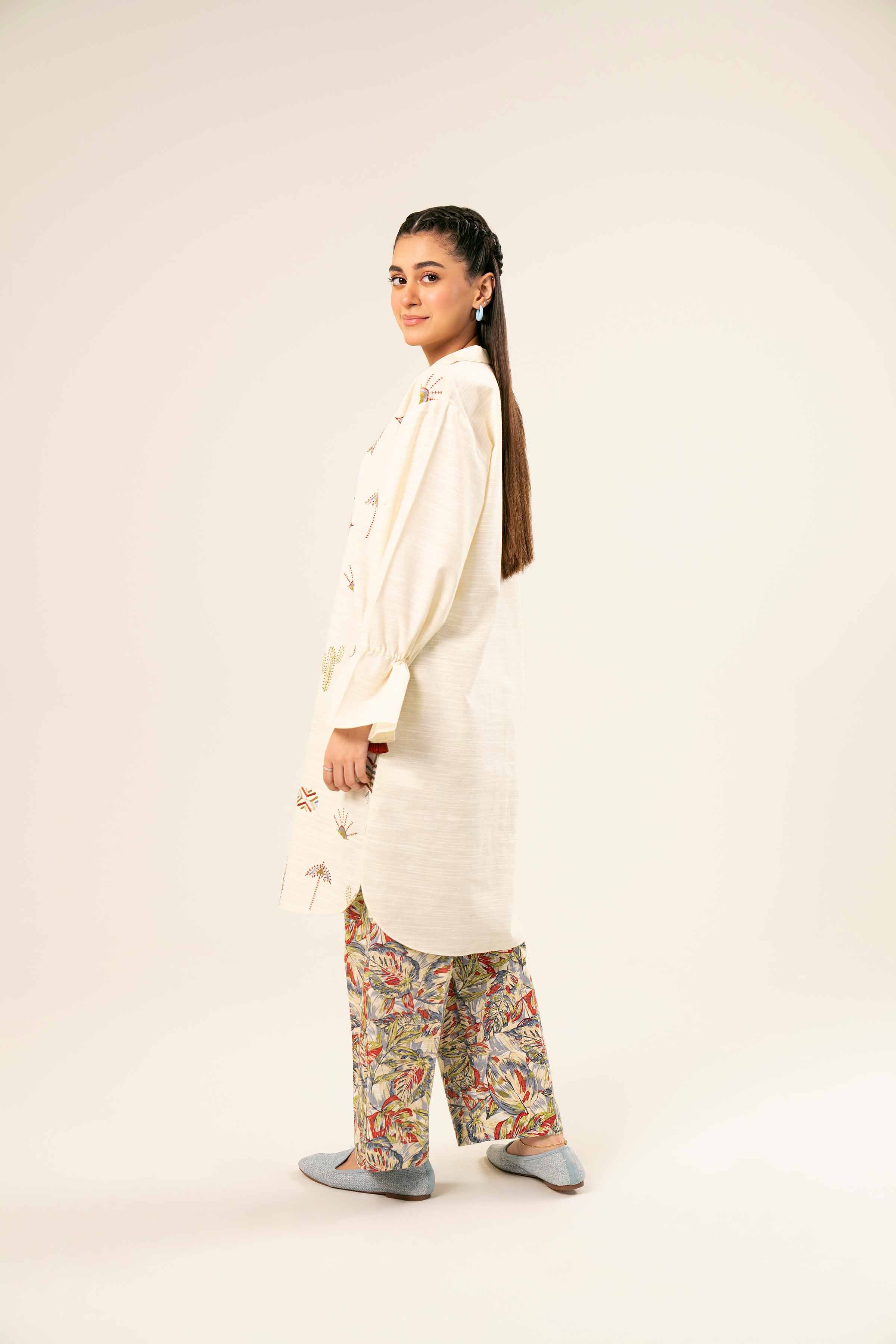 NishatUK - Brown Embroidered Khaddar 2-piece ready to wear Dress