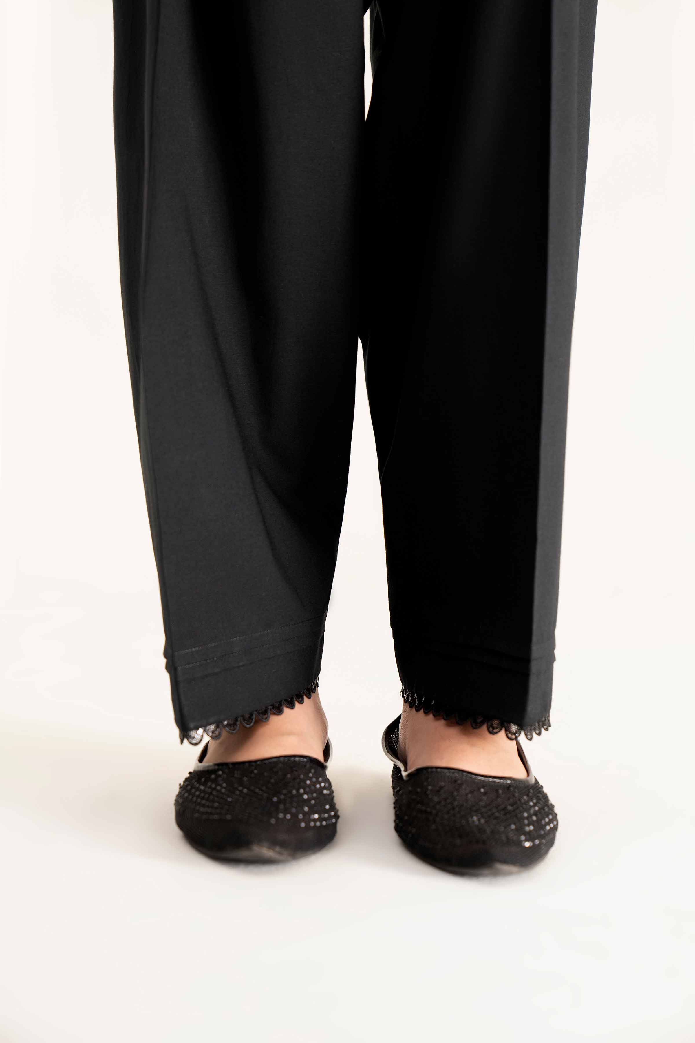 NishatUK - Black Embroidered Cambric 1-piece ready to wear Trouser