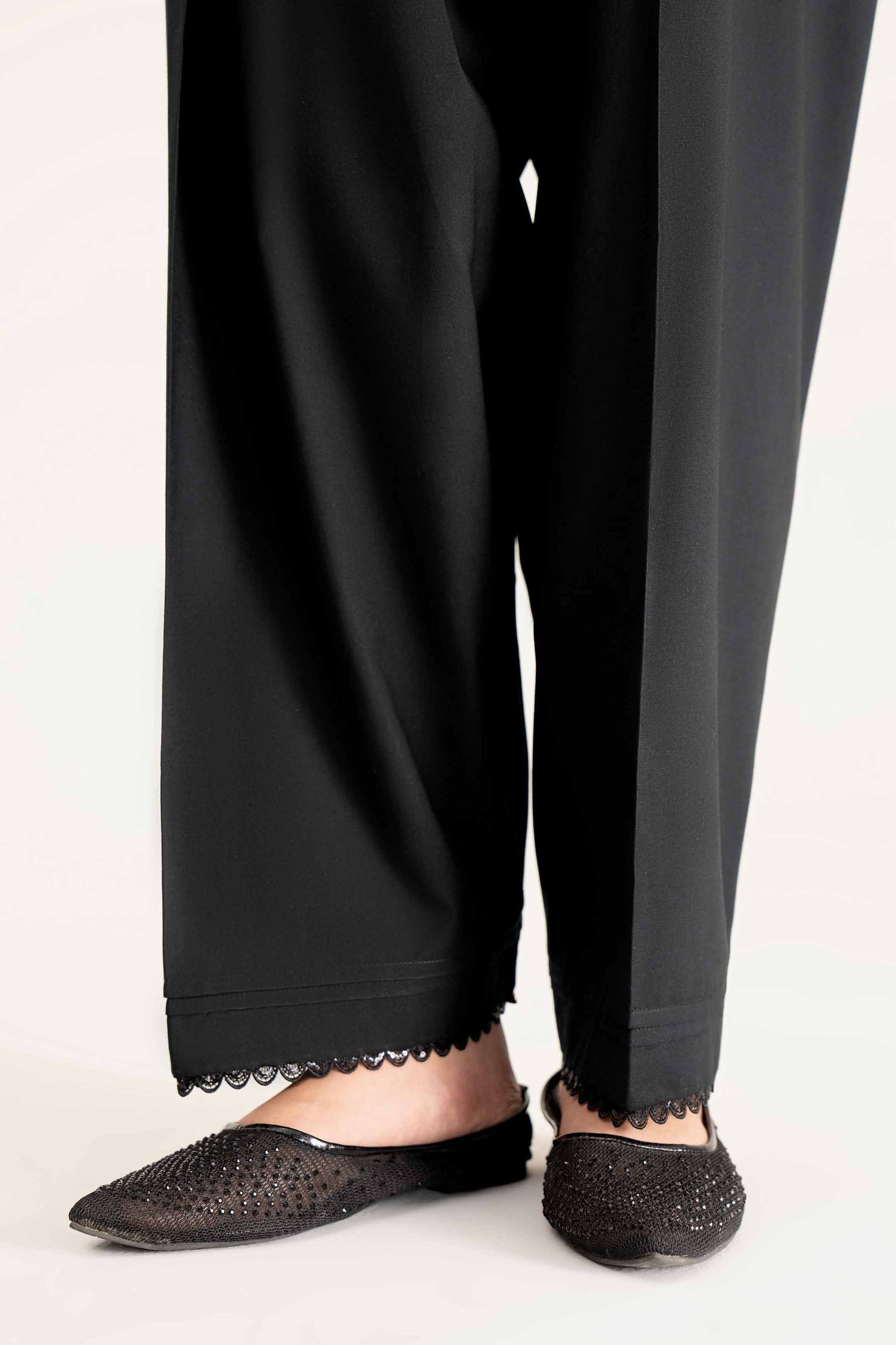 NishatUK - Black Embroidered Cambric 1-piece ready to wear Trouser