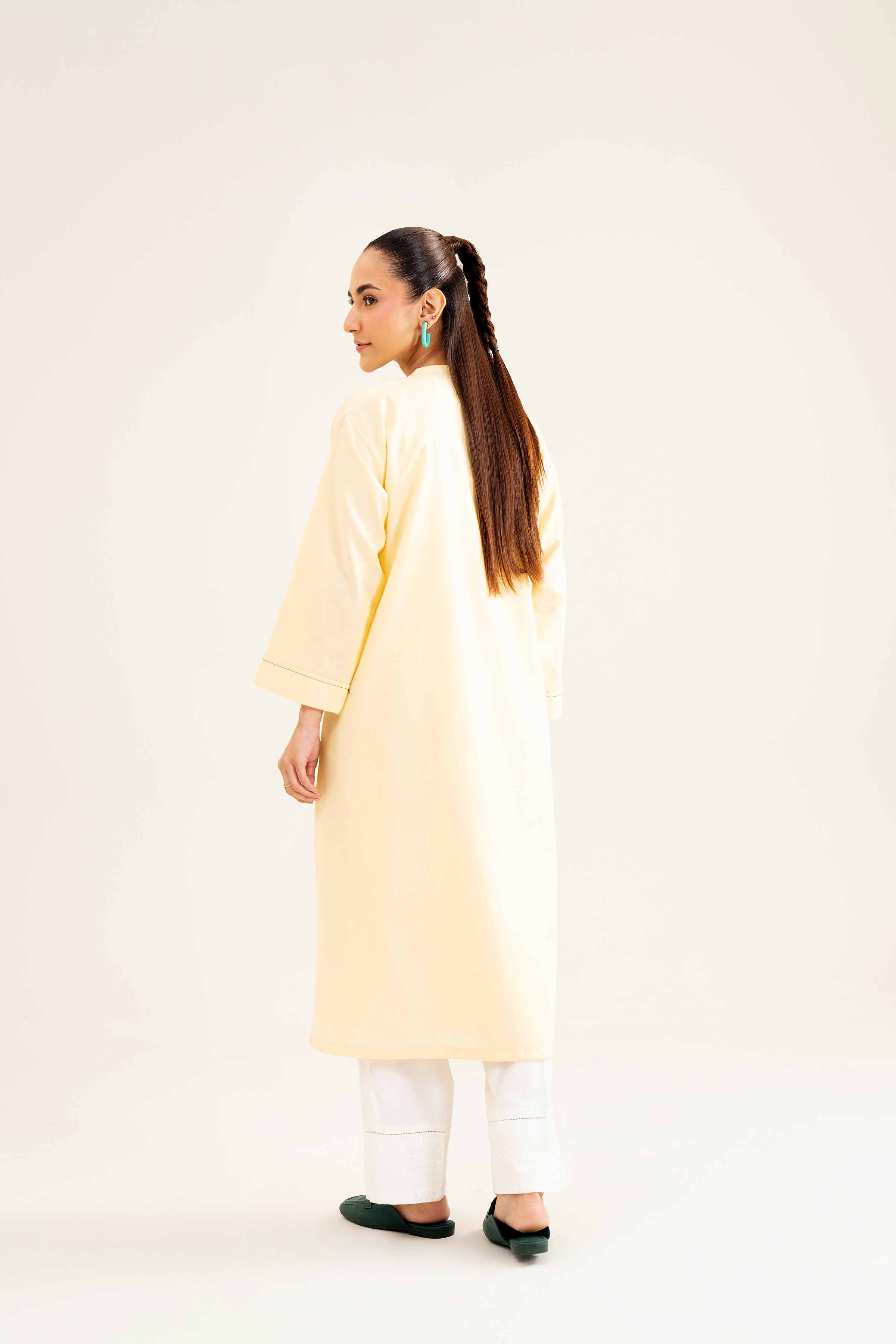 NishatUK - Yellow Embroidered Karandi 1-piece ready to wear Shirt