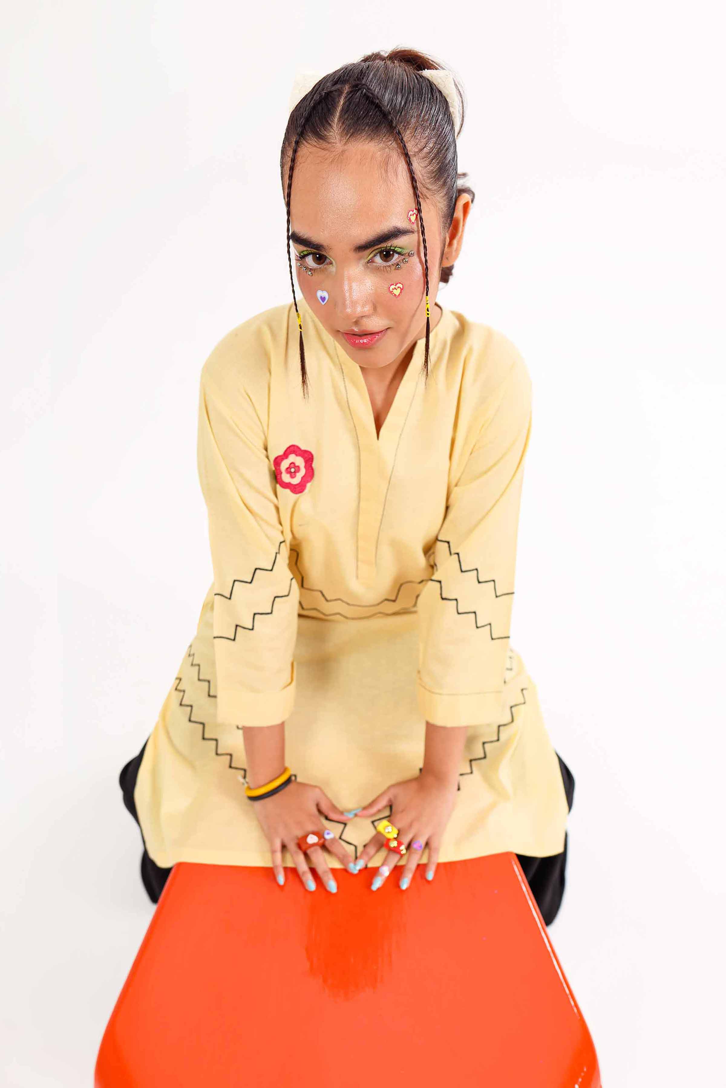 NishatUK - Yellow Embroidered Karandi 1-piece ready to wear Shirt