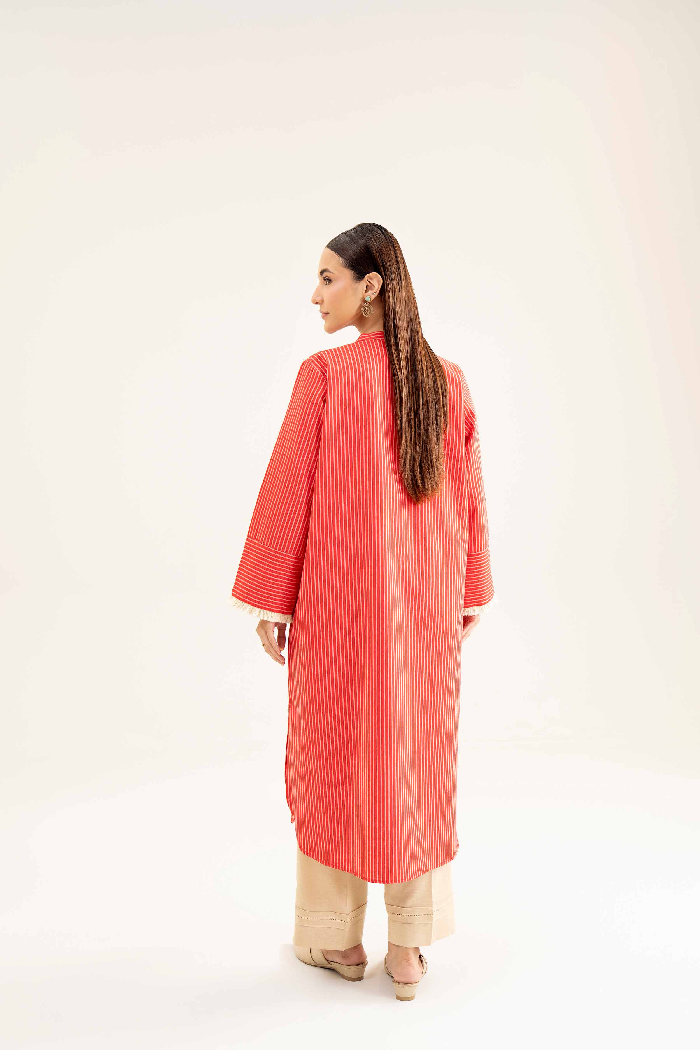 NishatUK - Red Embroidered Khaddar 1-piece ready to wear Shirt