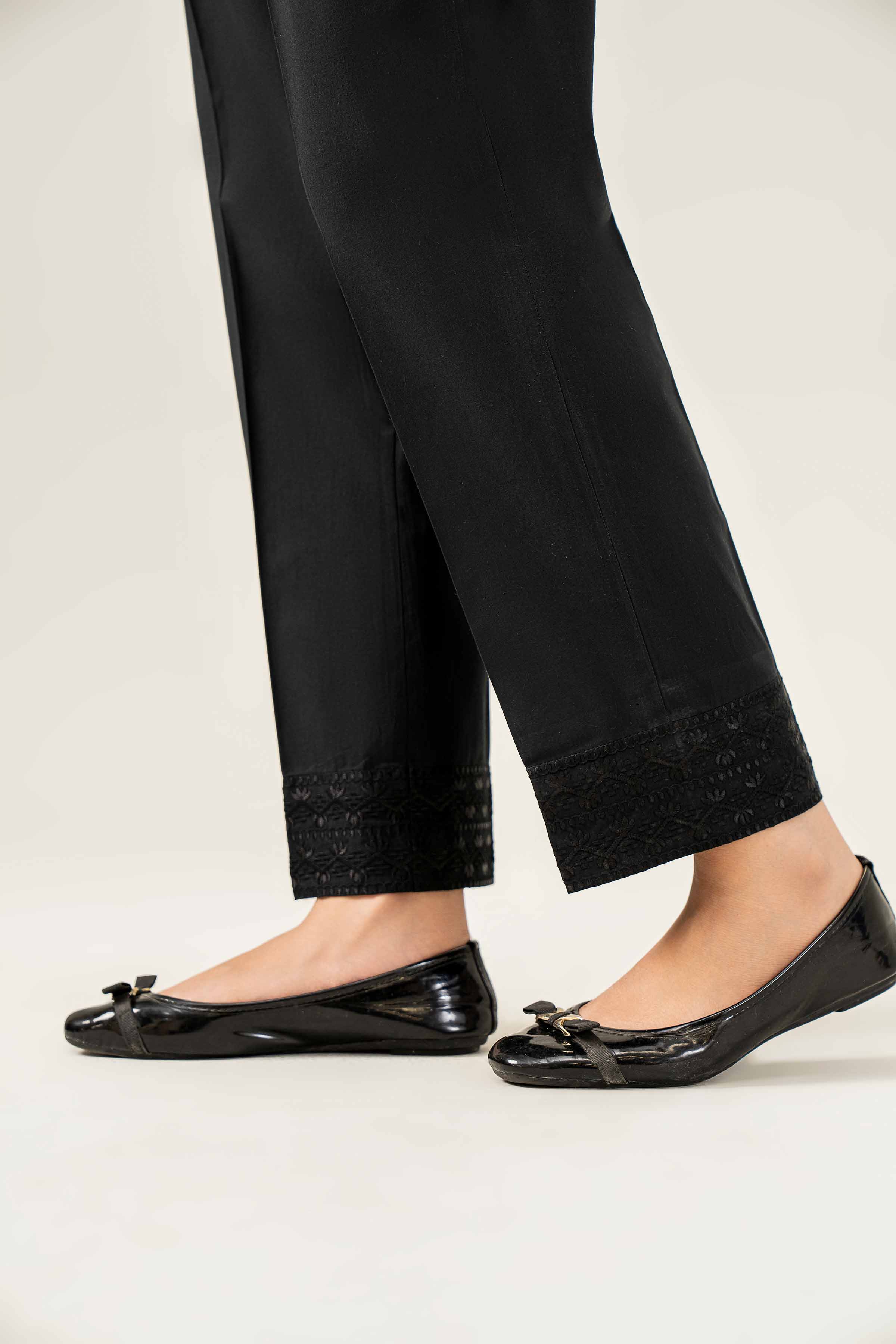 NishatUK - Black Embroidered Cambric 1-piece ready to wear Trouser