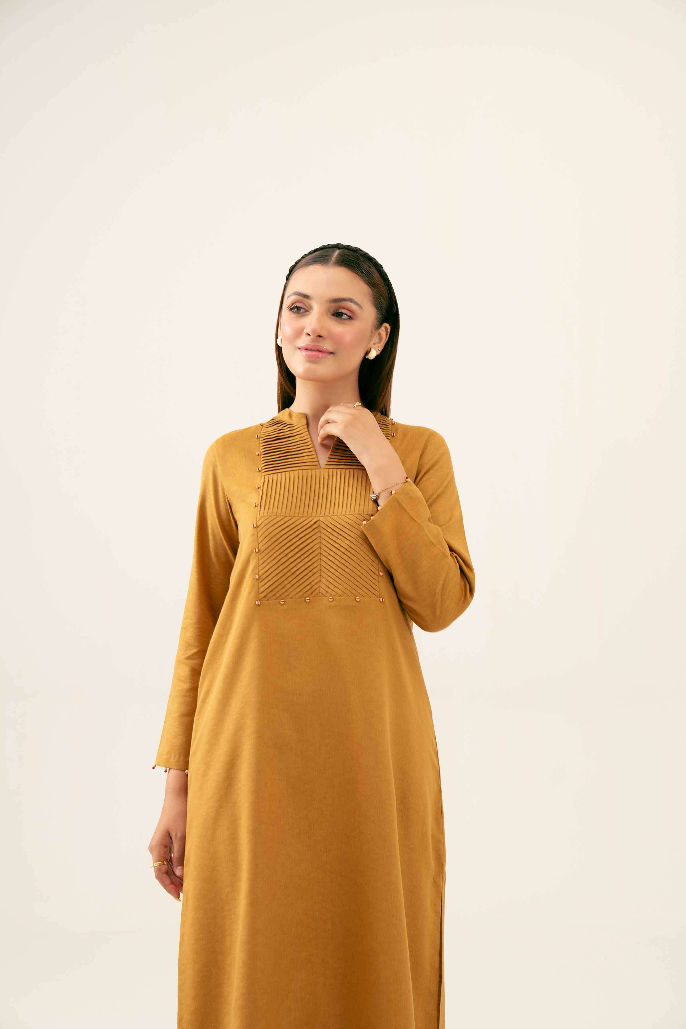 NishatUK - Brown Solids Karandi 1-piece ready to wear Shirt