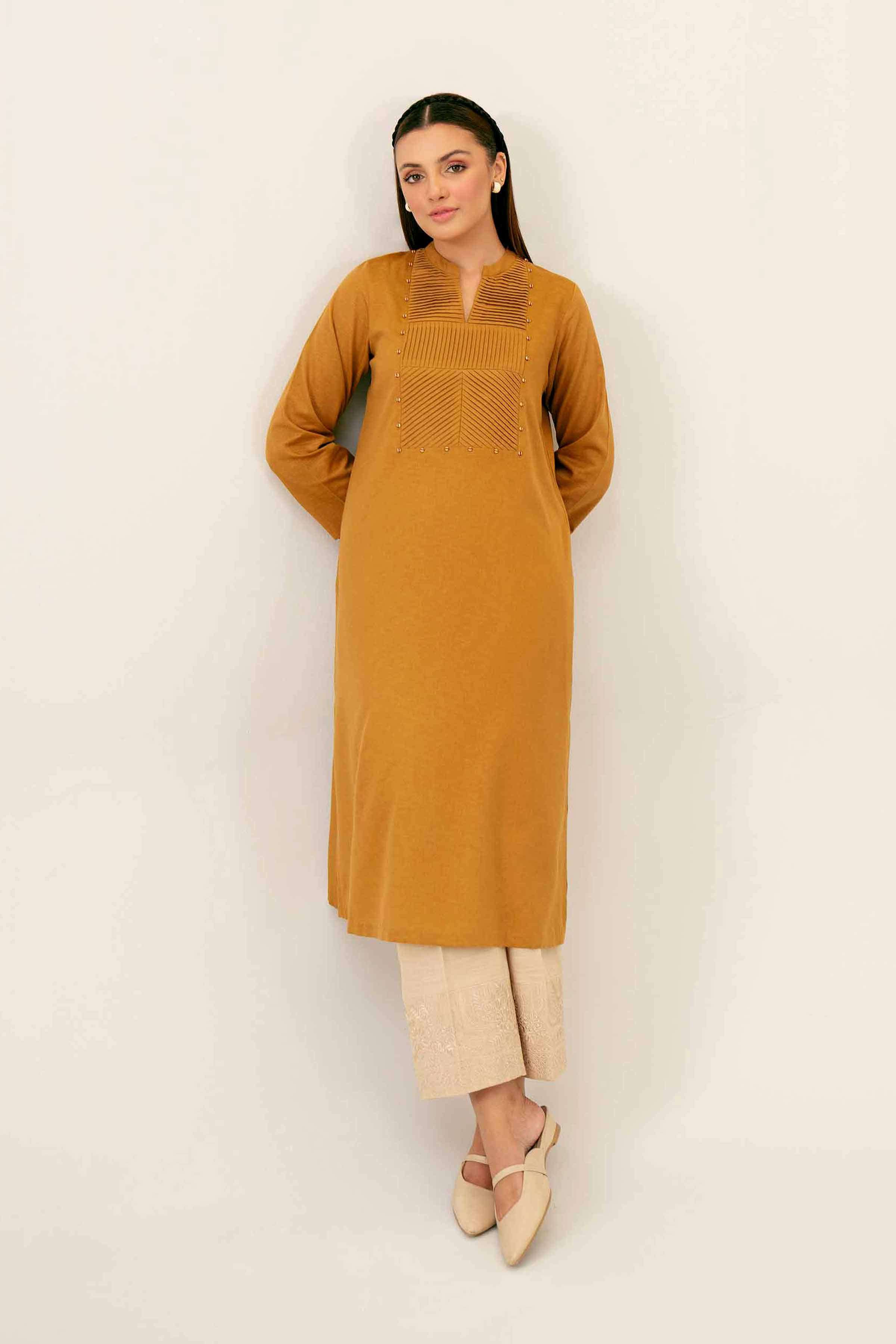 NishatUK - Brown Solids Karandi 1-piece ready to wear Shirt
