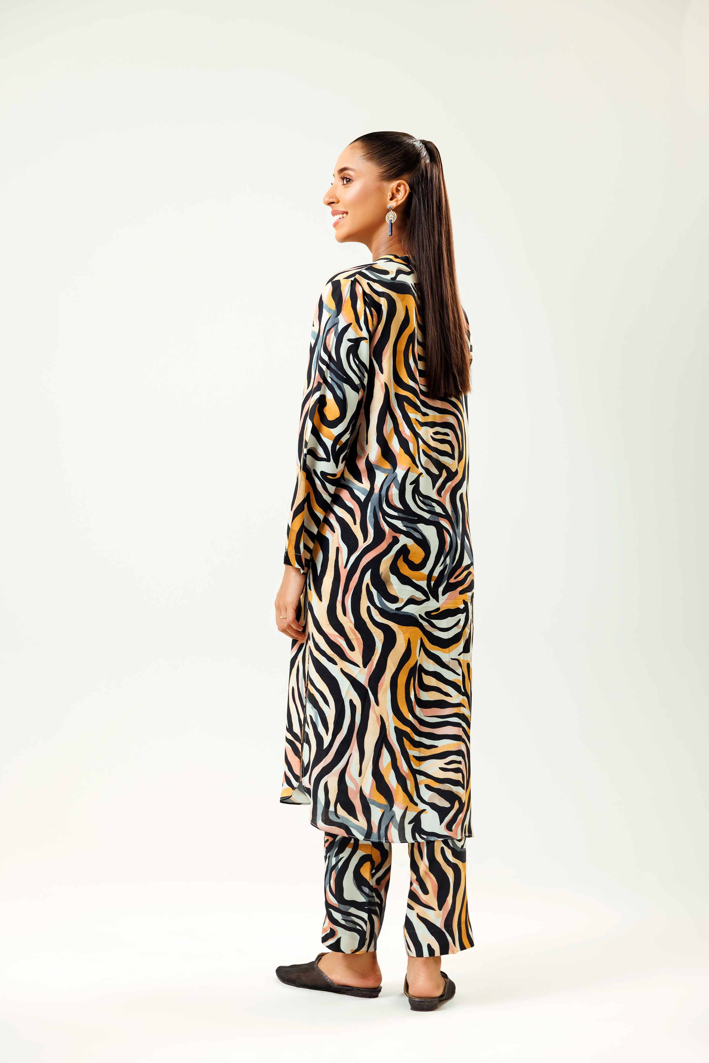 NishatUK - Multi Printed Linen 2-piece ready to wear Dress