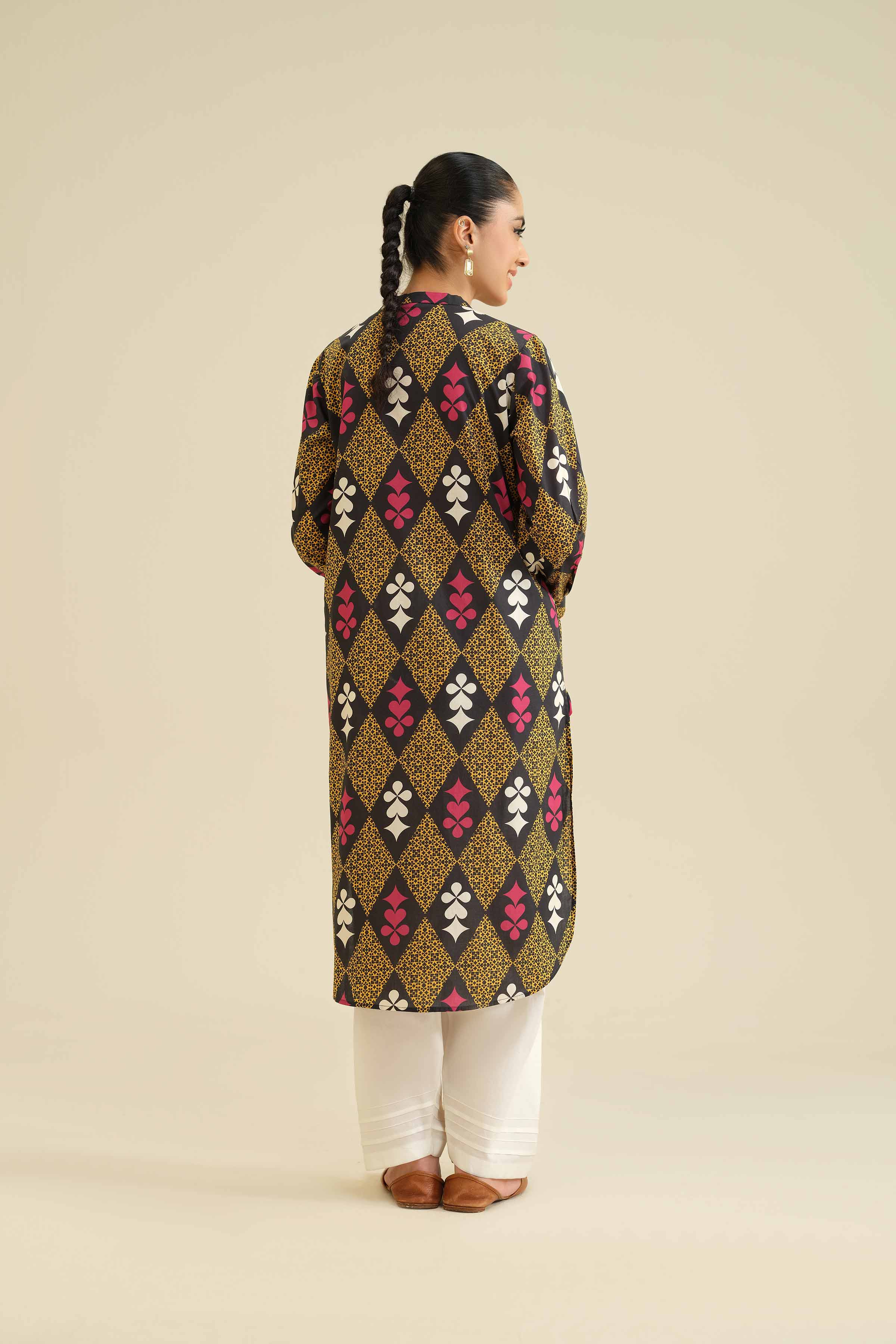 NishatUK - Black Printed Cambric 1-piece ready to wear Shirt