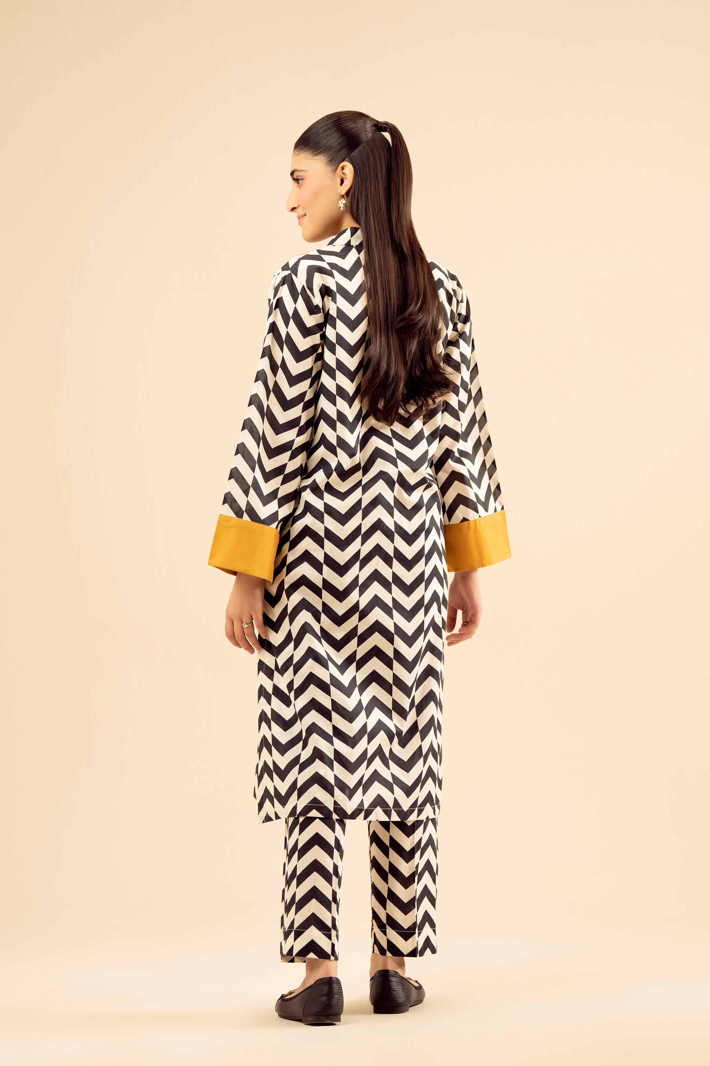 NishatUK - White Printed Cambric 2-piece ready to wear Dress