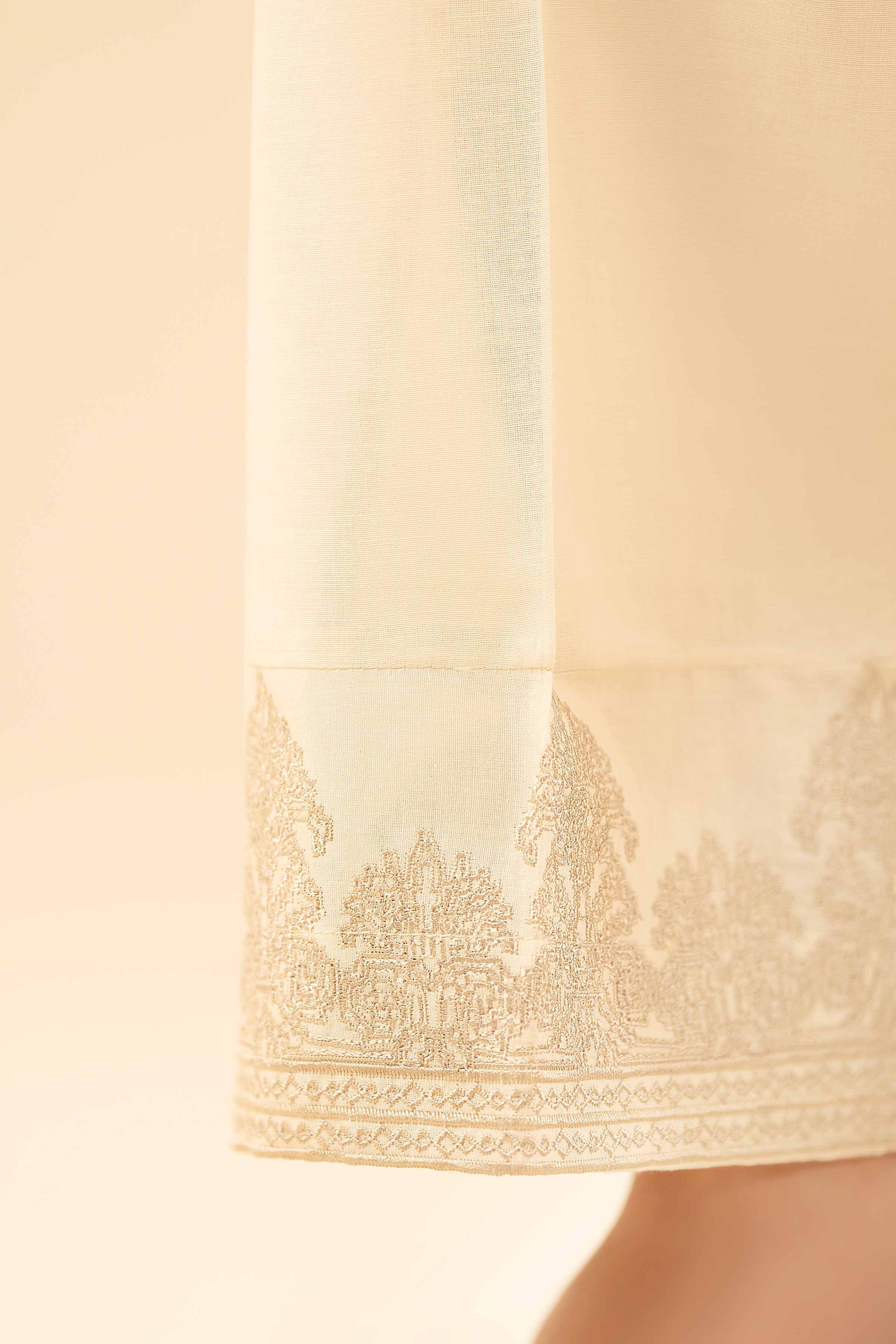 NishatUK - Beige Embroidered Cambric 1-piece ready to wear Trouser