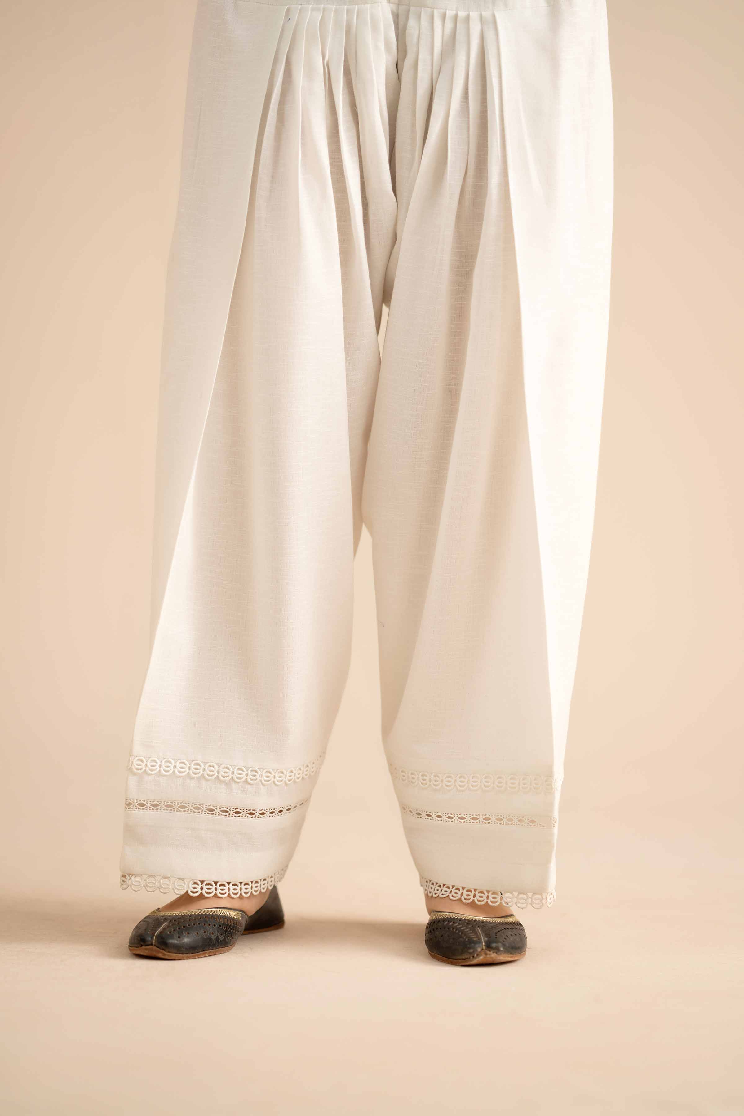 NishatUK - White Solids Cambric 1-piece ready to wear Shalwar