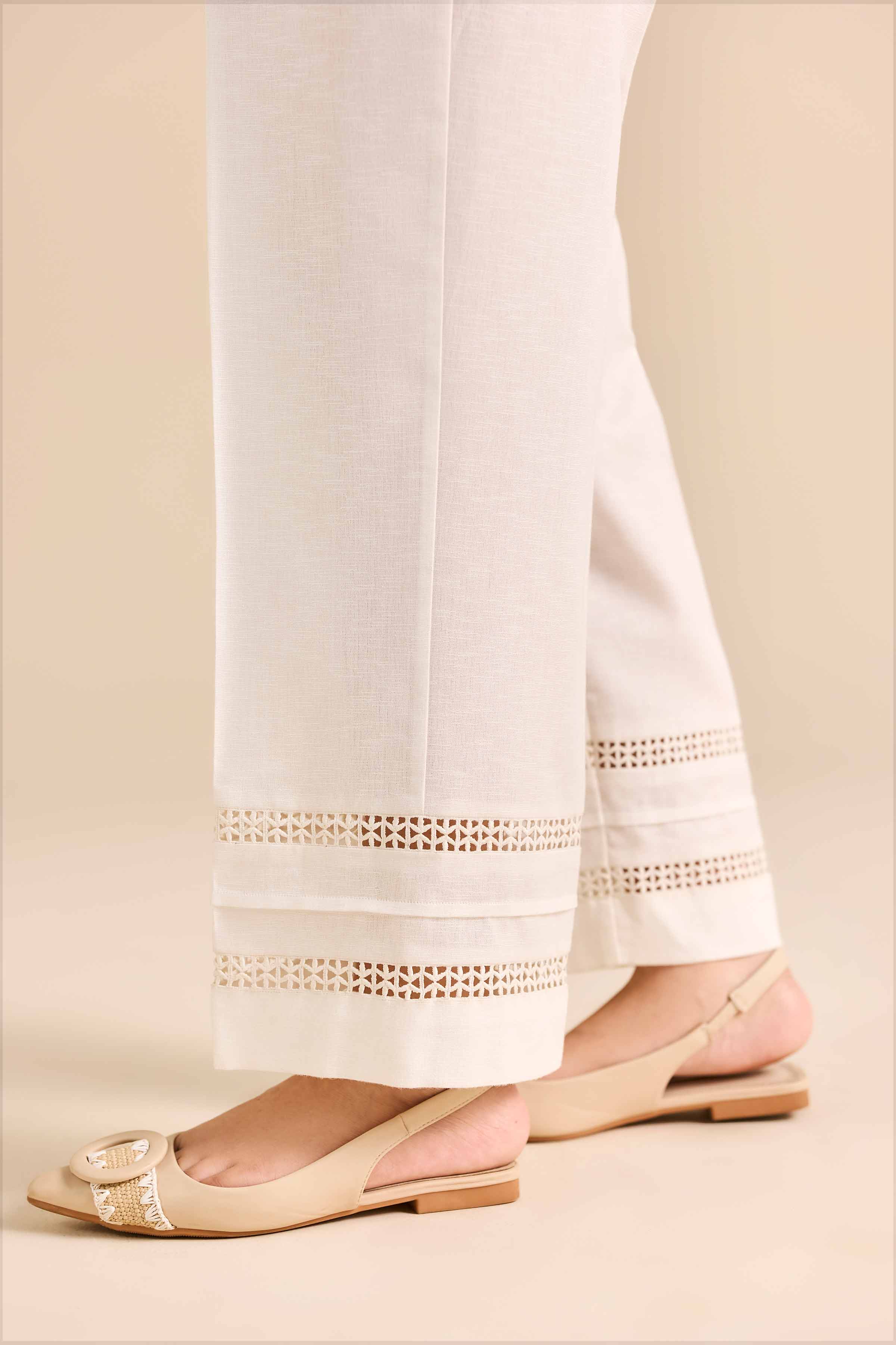 NishatUK - Off White Solids Karandi 1-piece ready to wear Trouser