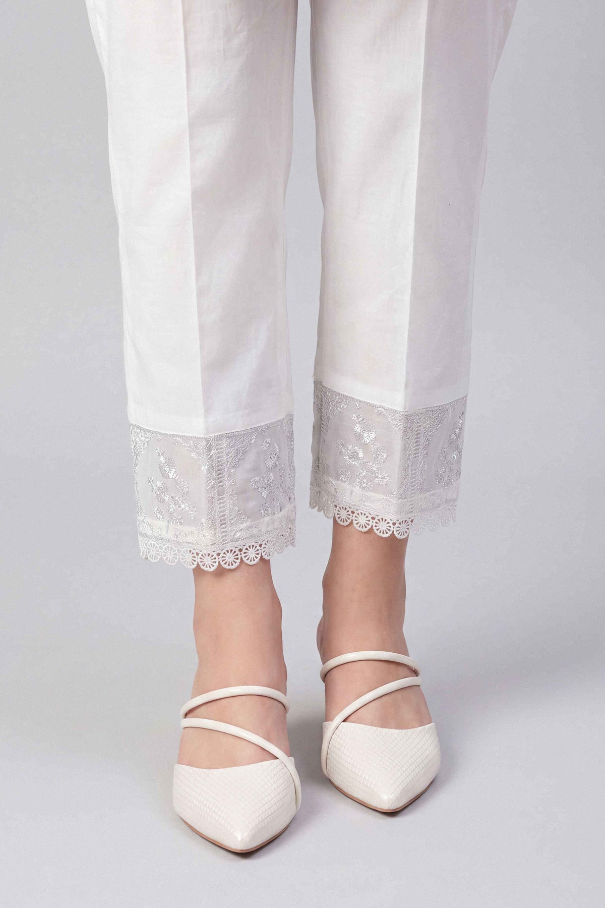 Nishat UK - White Embroidered Cambric 1 Piece ready to wear