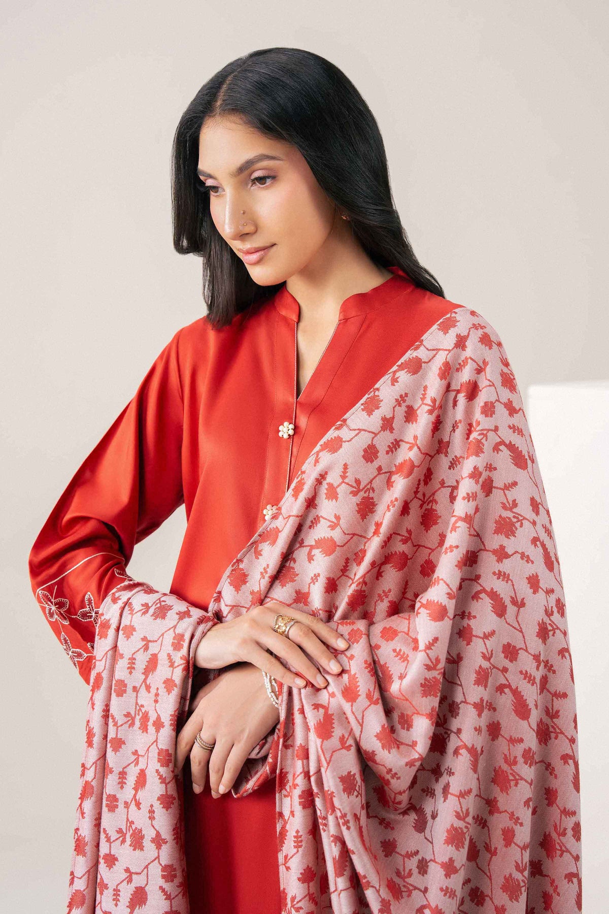 Nishat UK - Orange Embroidered Marina 2 Pieces ready to wear Dress