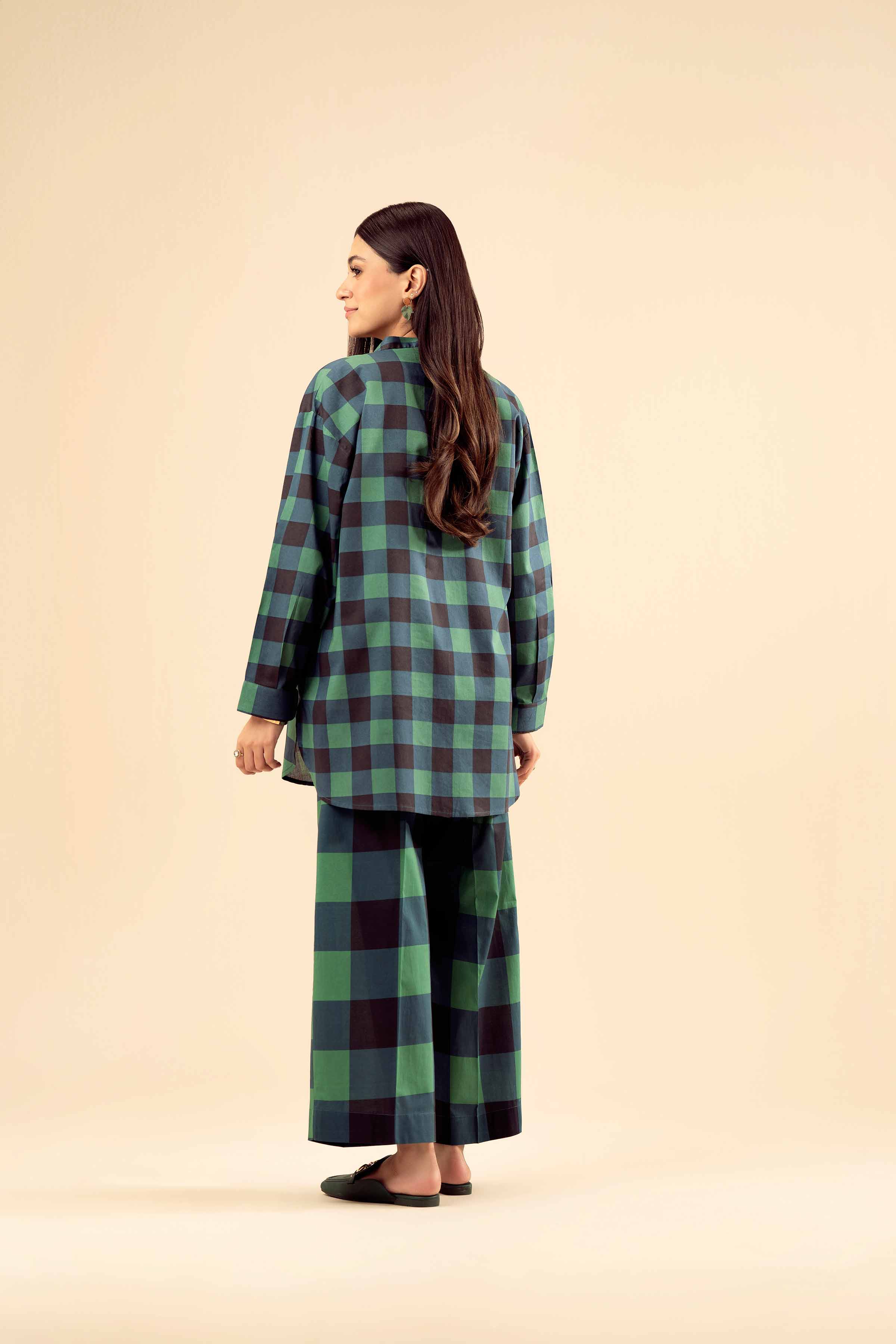 NishatUK - Green Printed Cambric 2-piece ready to wear Dress