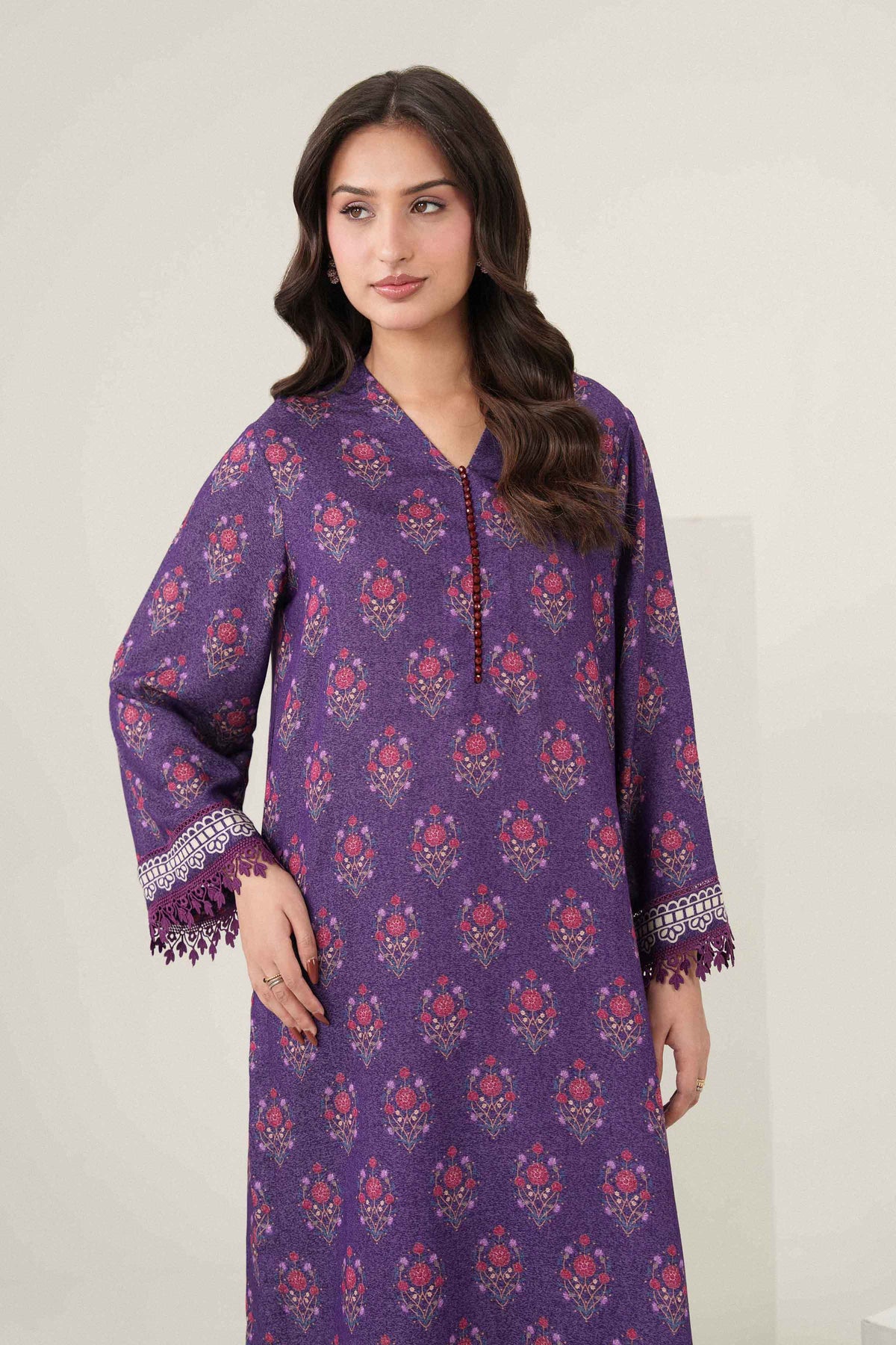 Nishat UK - Purple Printed Karandi 2 Pieces ready to wear Dress