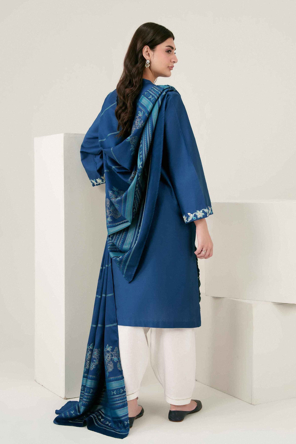 Nishat UK - Blue Embroidered Dobby 2 Pieces ready to wear