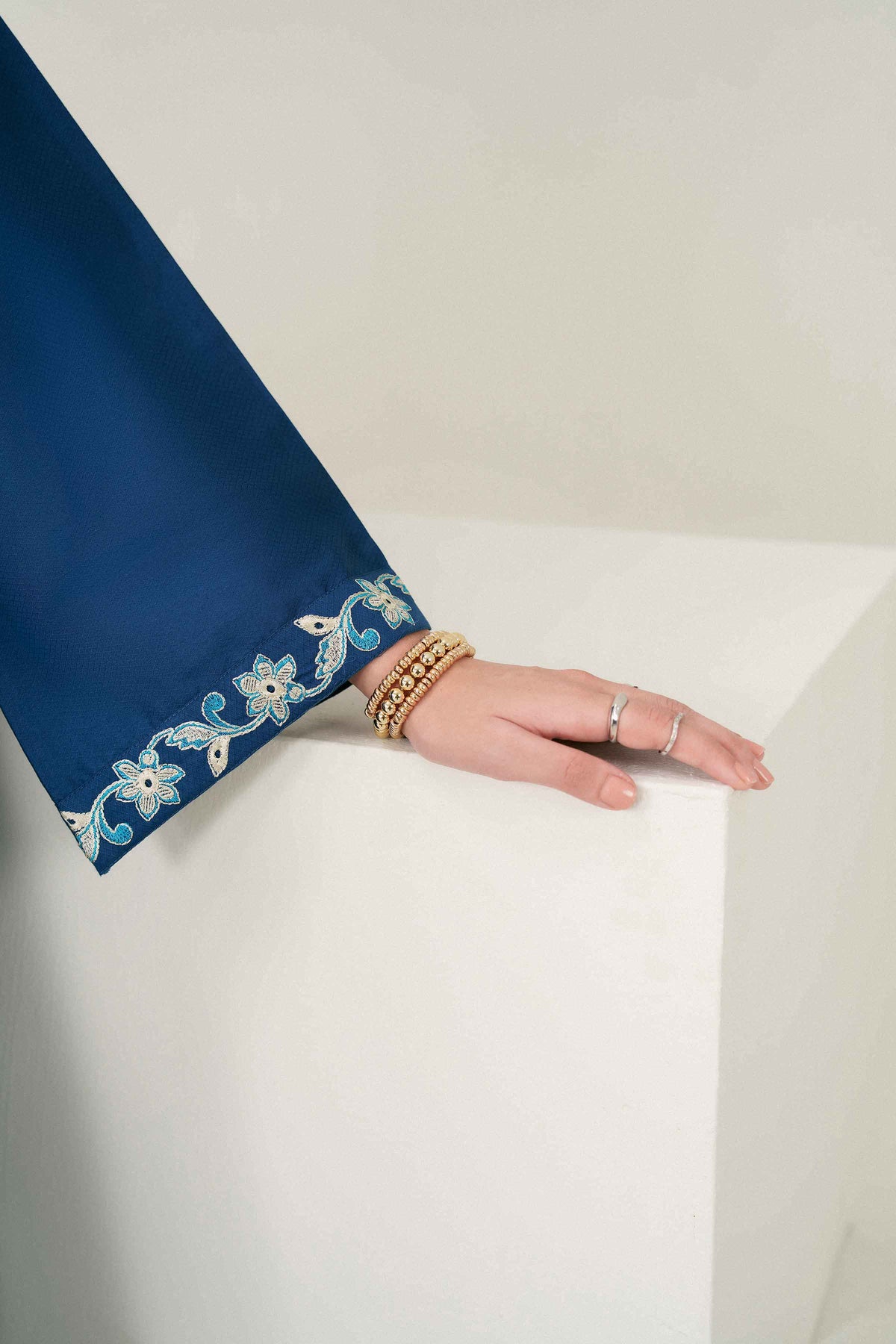 Nishat UK - Blue Embroidered Dobby 2 Pieces ready to wear