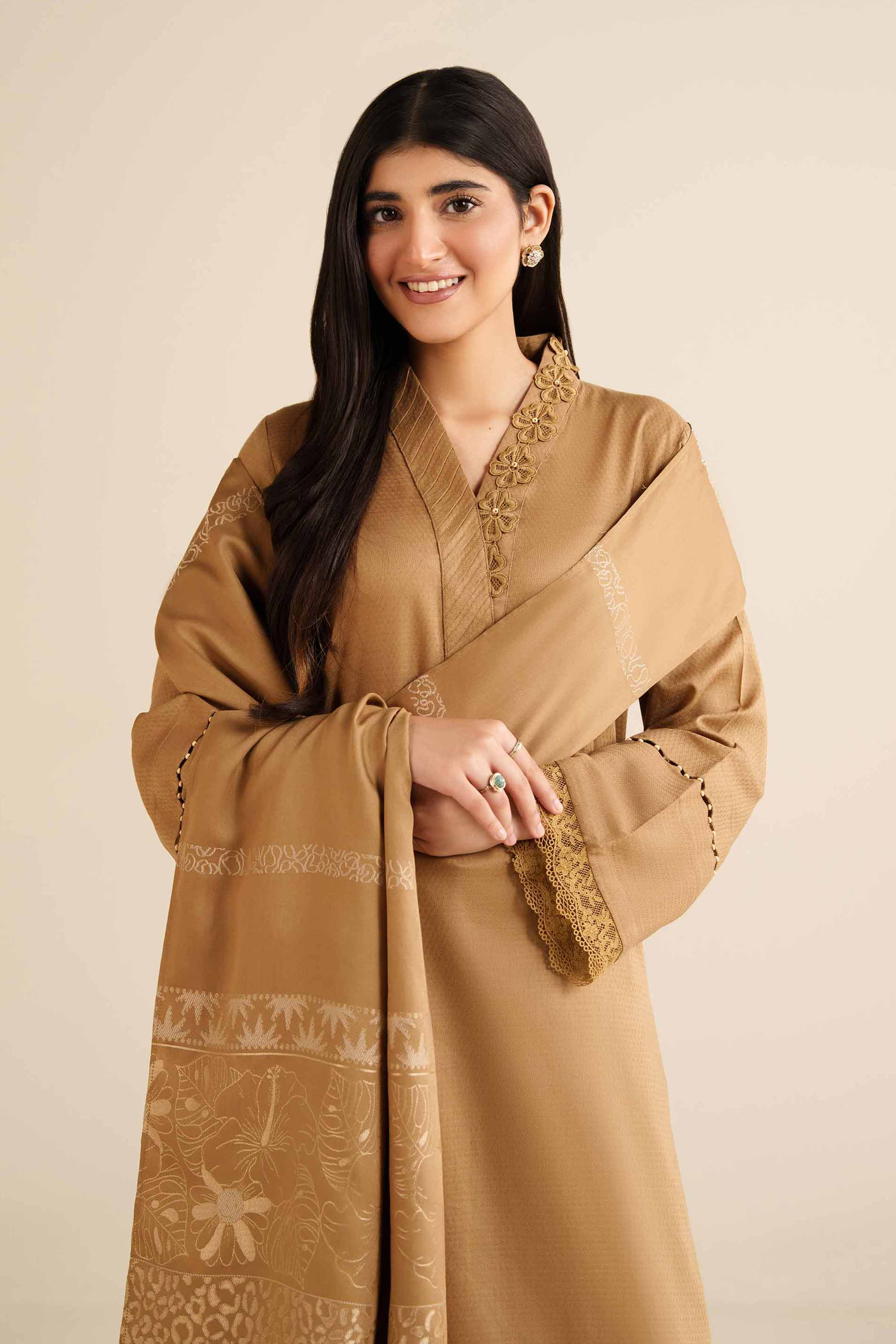 NishatUK - Brown Solids Dobby 3-piece ready to wear Suit
