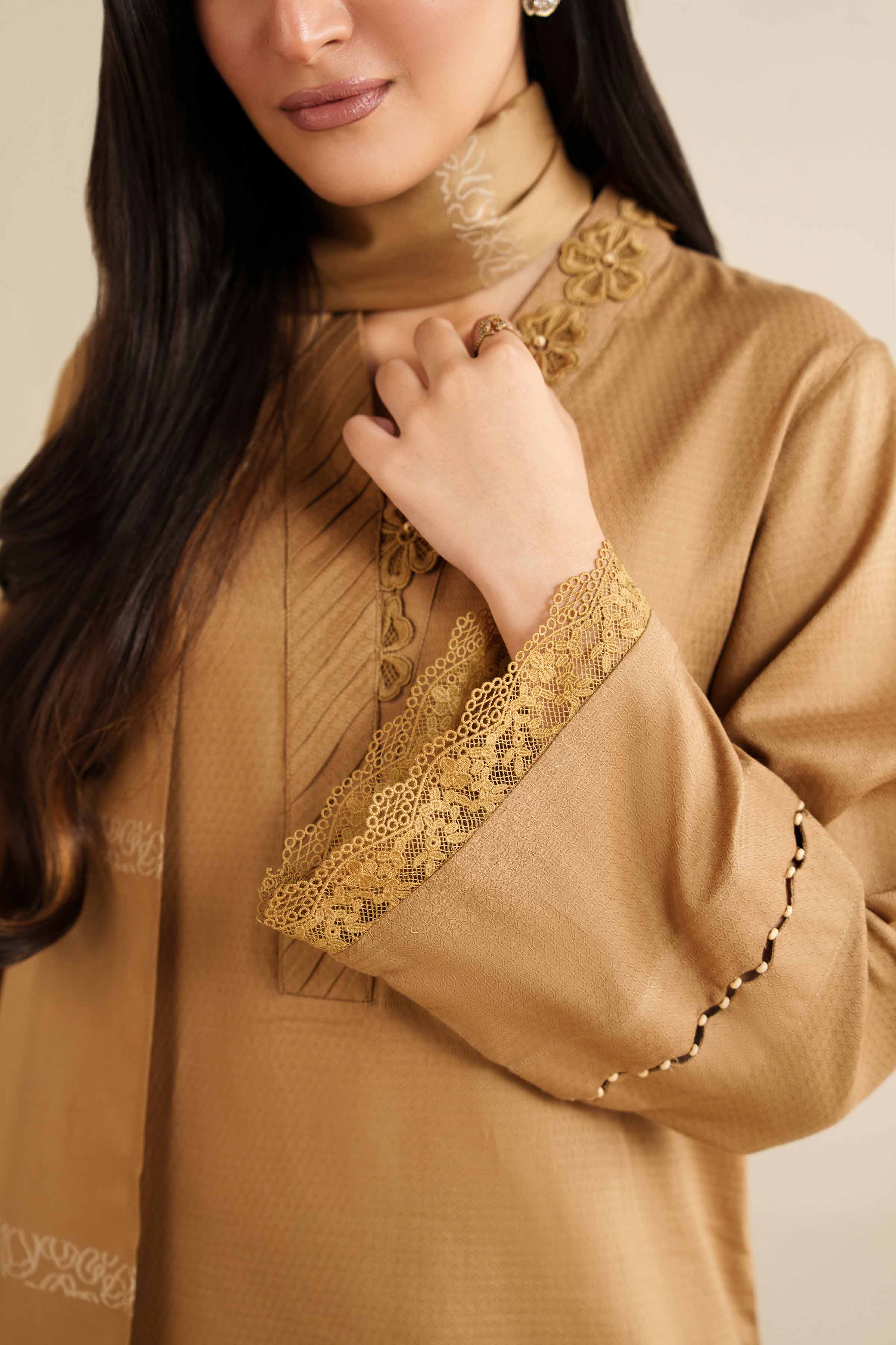 NishatUK - Brown Solids Dobby 3-piece ready to wear Suit