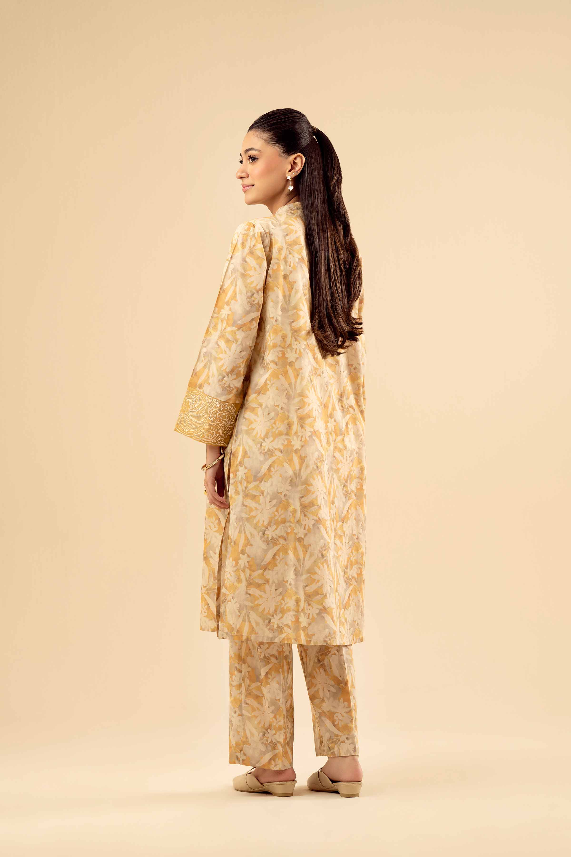 NishatUK - Beige Embroidered Cambric 2-piece ready to wear Dress